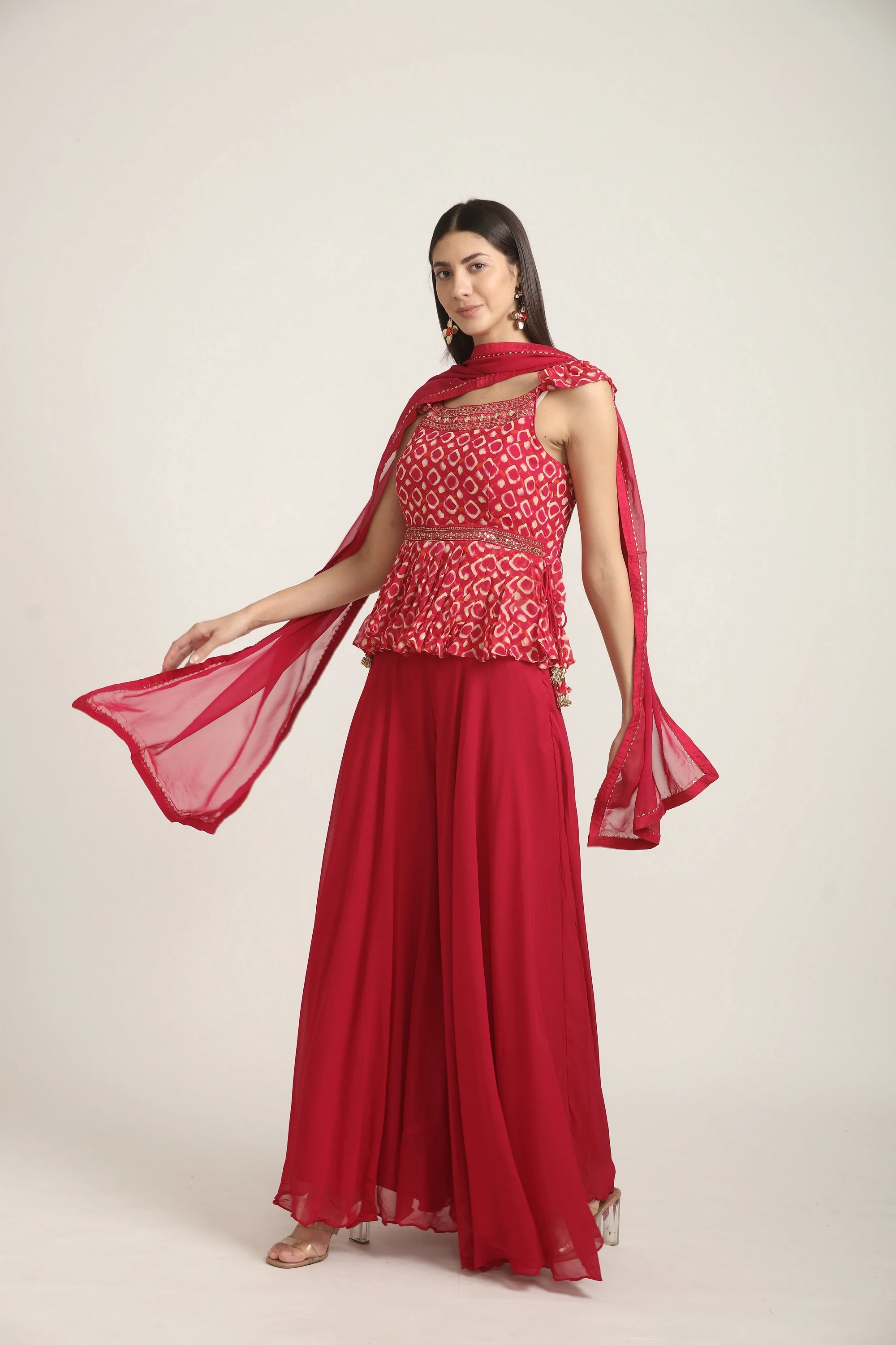 Neerus Rani Pink Color Georgette Fabric Salwar Kameez - Image 2