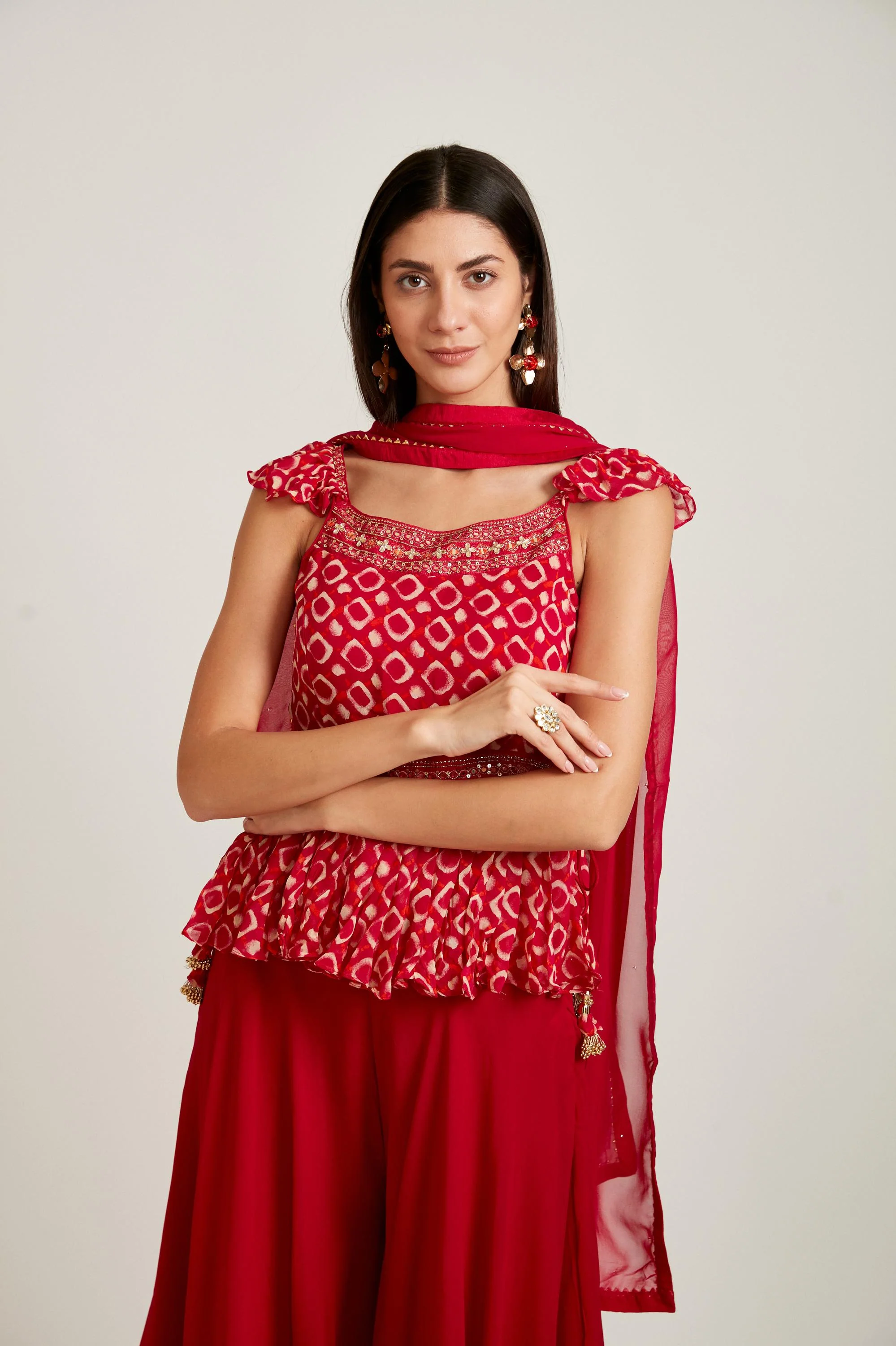 Neerus Rani Pink Color Georgette Fabric Salwar Kameez - Image 4