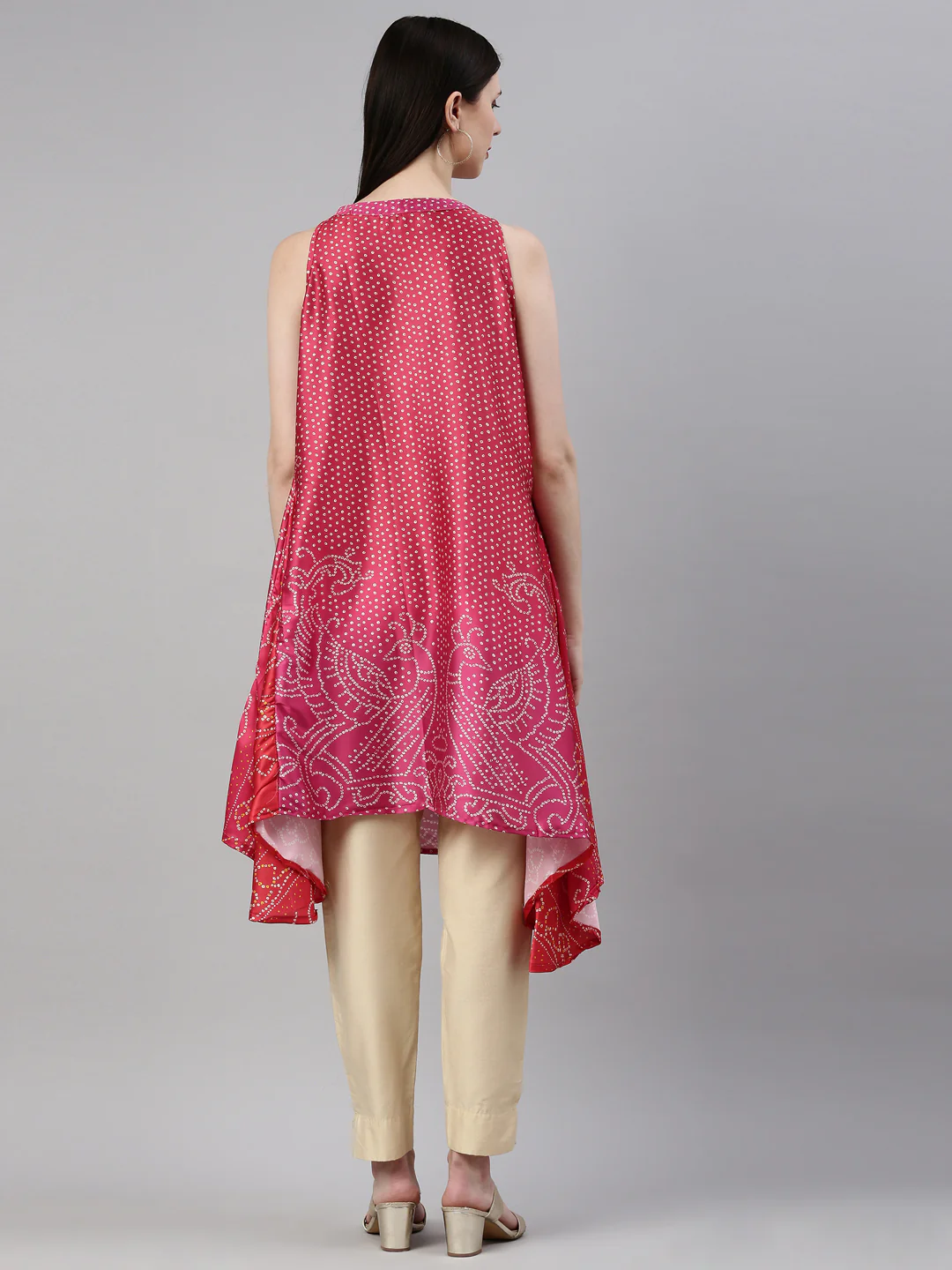 Neerus Rani Pink Color Satin Fabric Kurta - Image 5