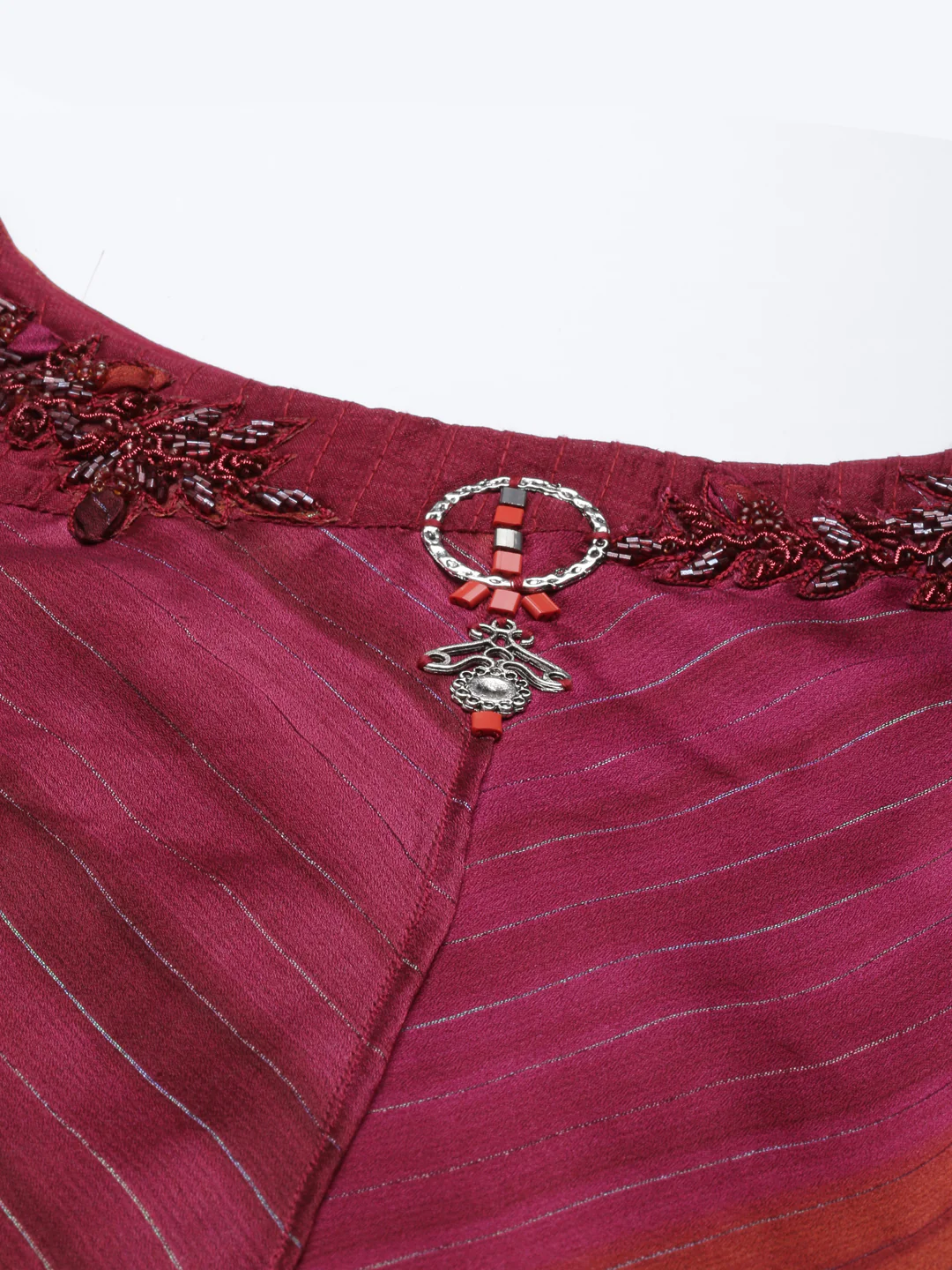 Neerus Rani Pink Color Silk Fabric Kurta - Image 2