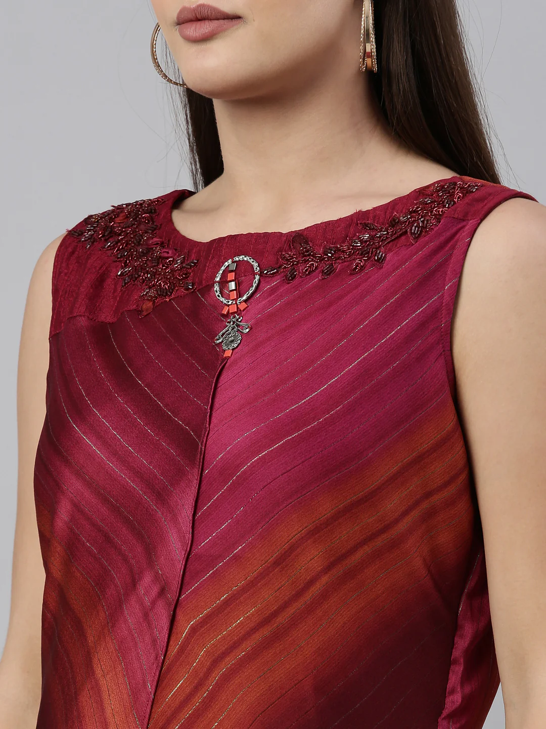 Neerus Rani Pink Color Silk Fabric Kurta - Image 8