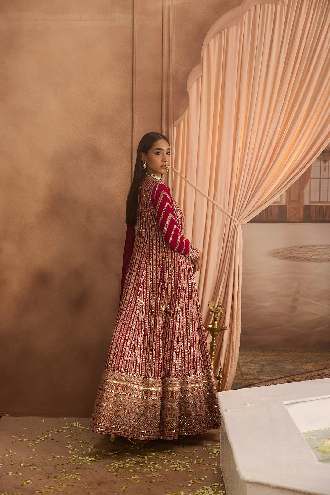 Neerus Rani Pink Embroidery Georgette Fabric Anarkali with Dupatta - Image 4