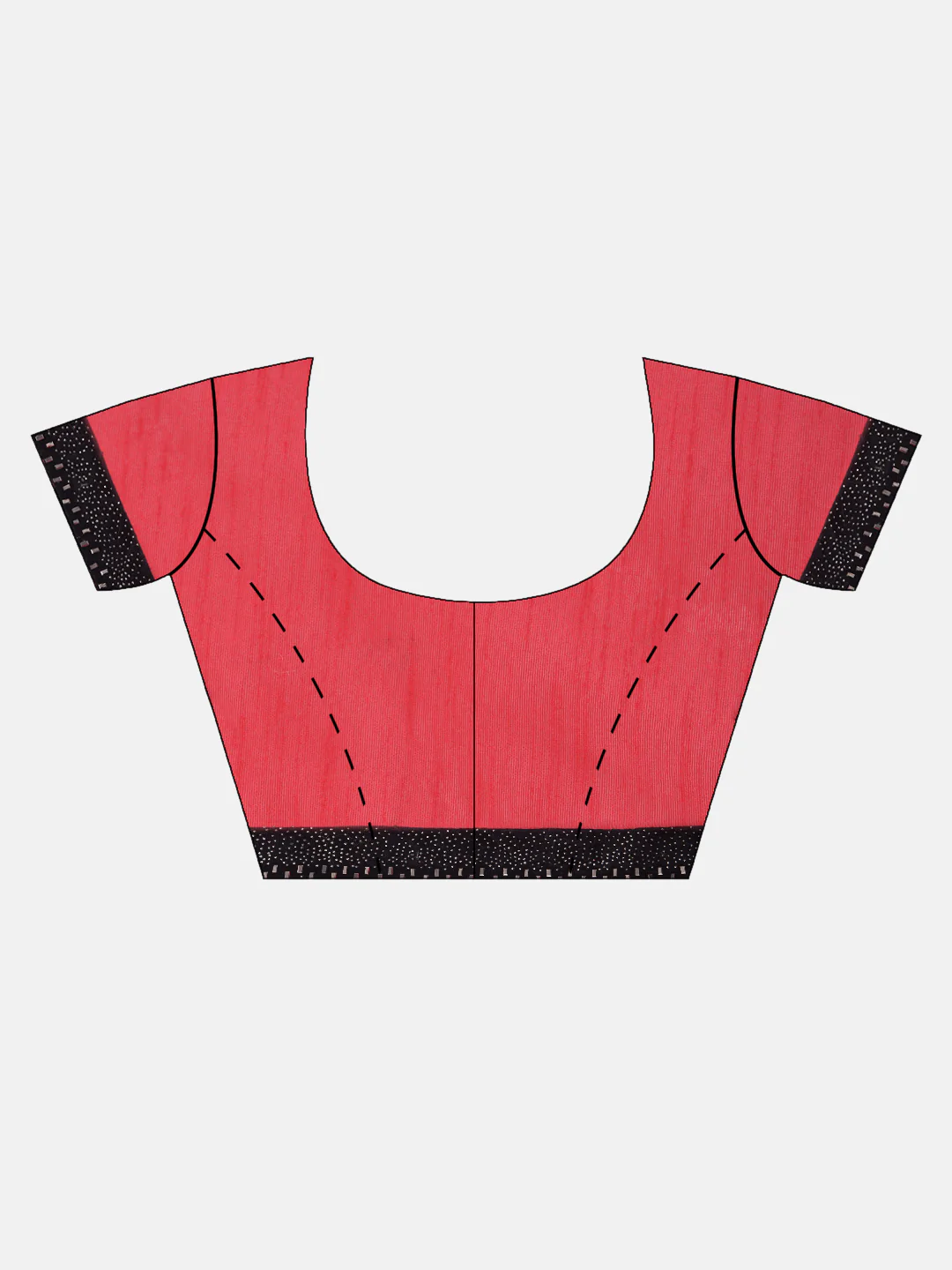 Neerus Red & Black Embellished Saree With Blouse - Image 5