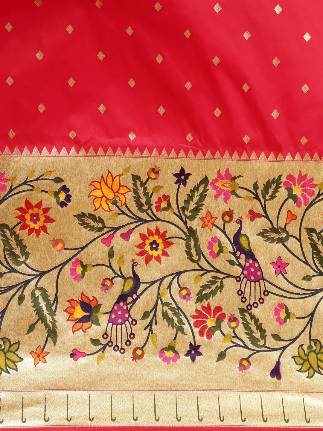 Neerus Red Color Banaras Fabric Saree - Image 3