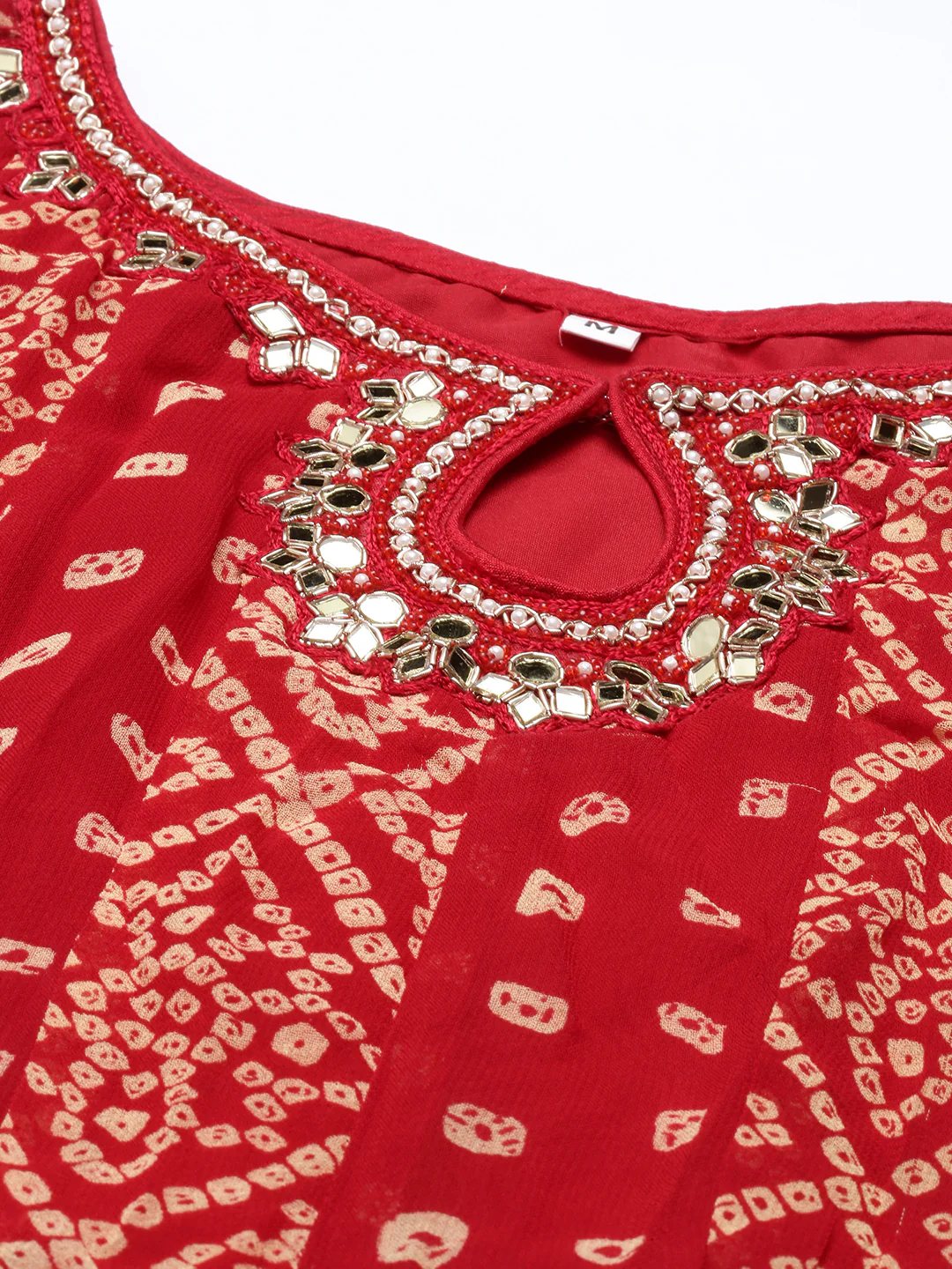 Neerus Red Color Georgette Fabric Kurta Set - Image 4