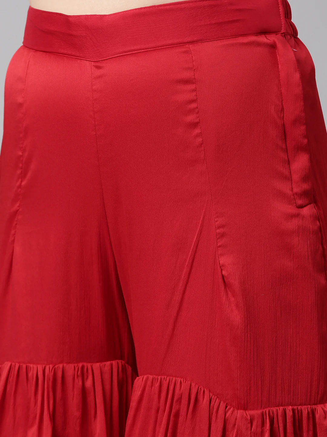 Neerus Red Color Georgette Fabric Kurta Set - Image 7