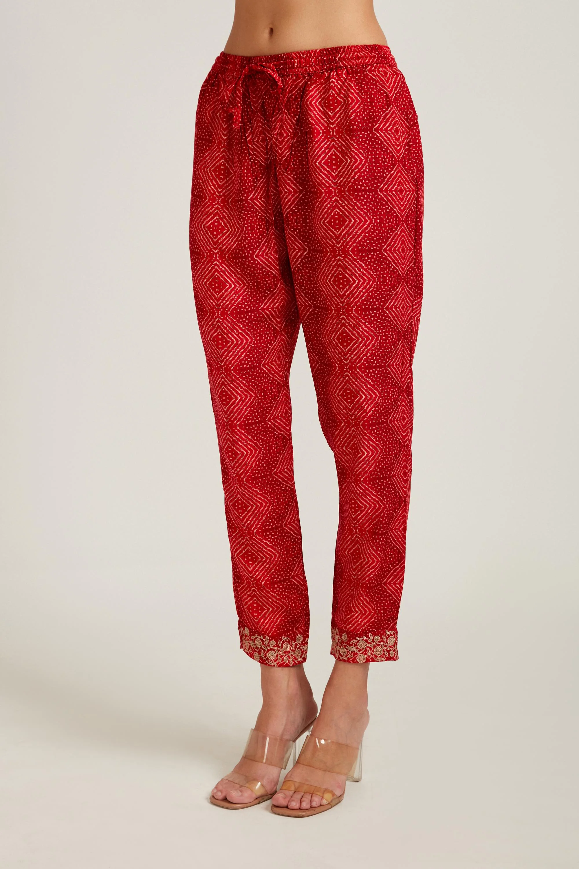 Neerus Red Color Rayon Fabric Salwar Kameez - Image 6