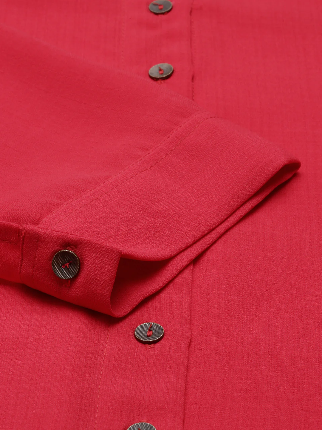 Neerus Red Color Slub Rayon Fabric Kurta - Image 6