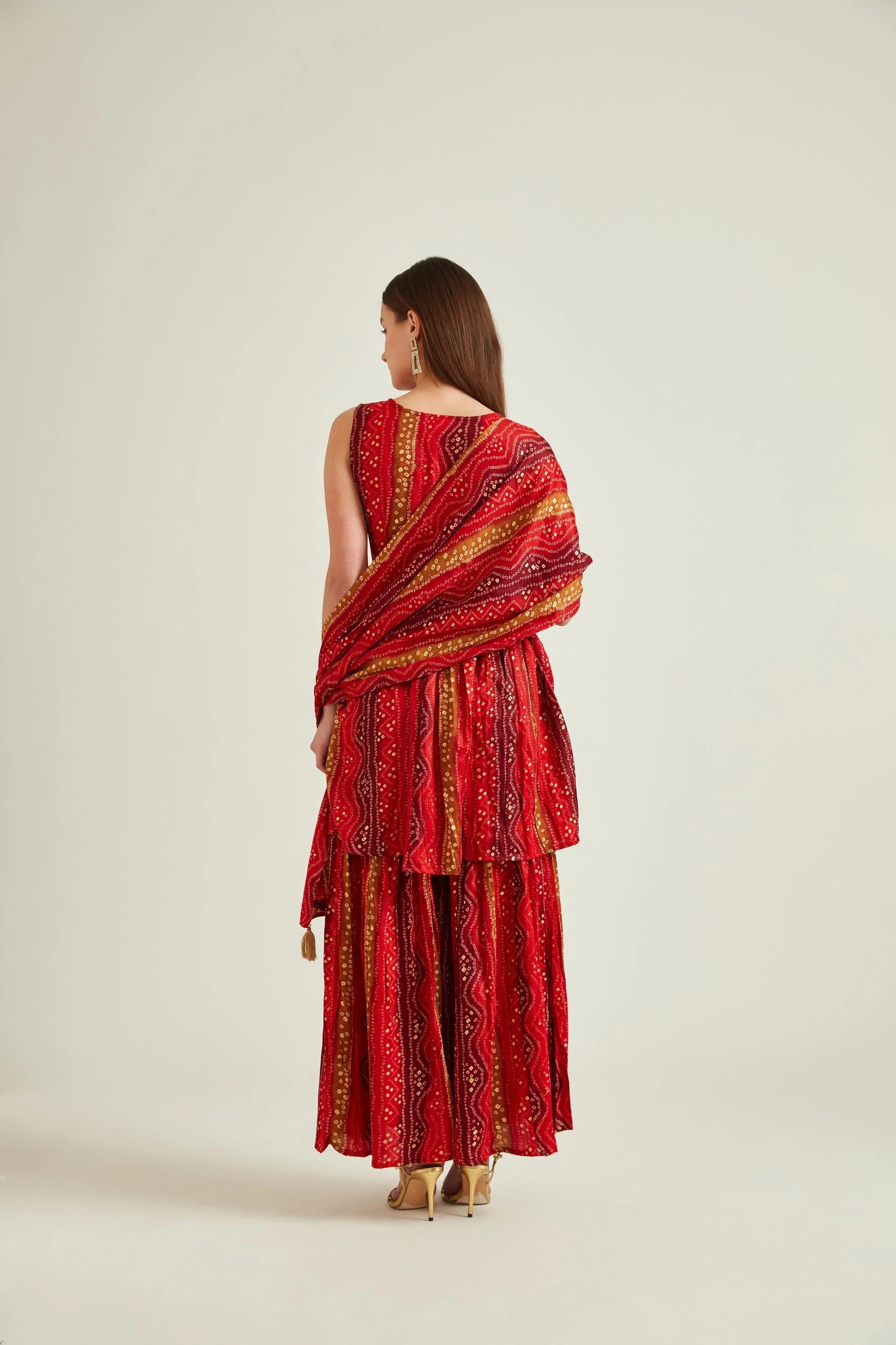 Neerus Red Colour Cotton Fabric Suit - Image 4