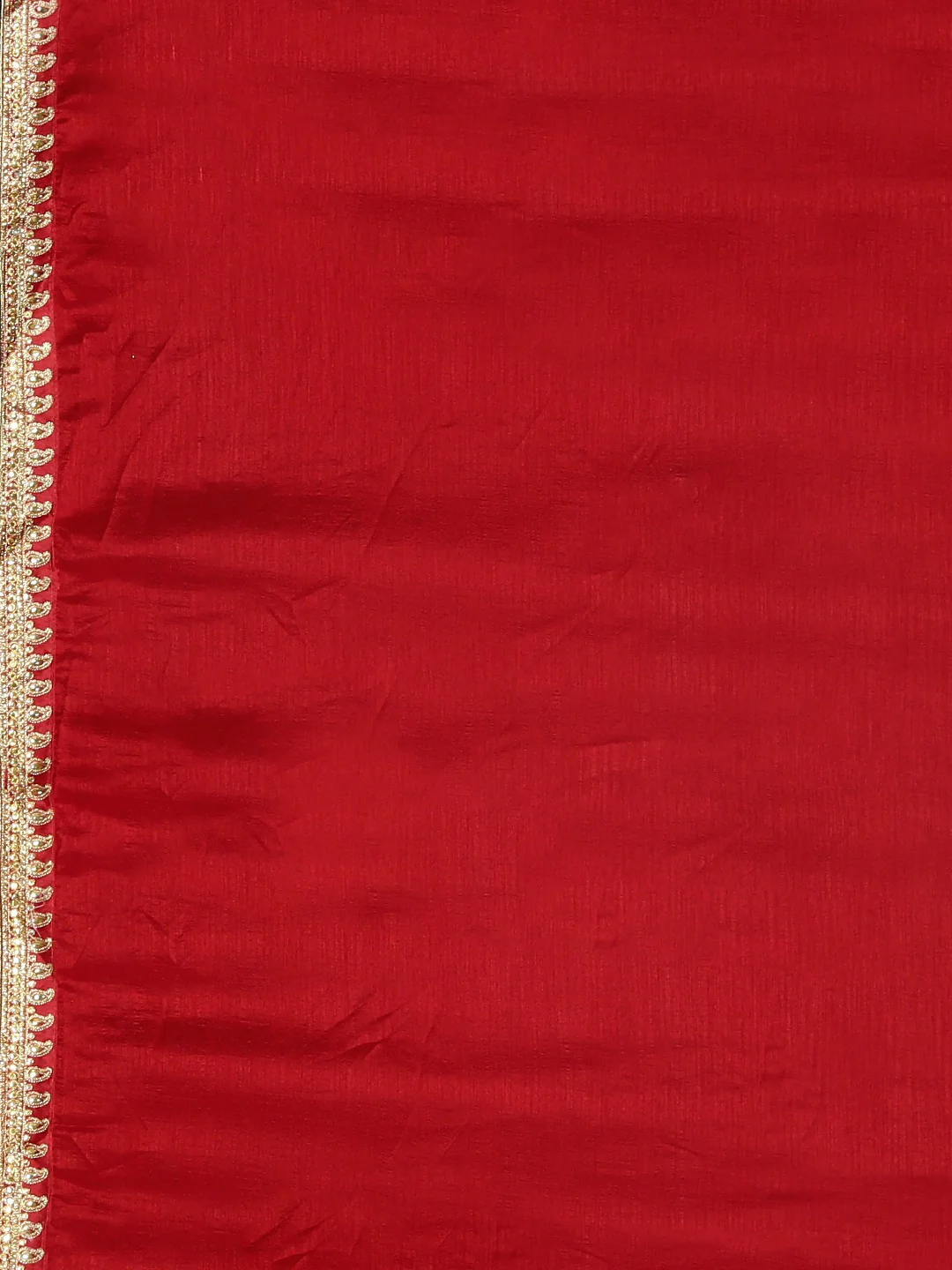 Neerus Red Embellished Saree With Blouse - Image 6
