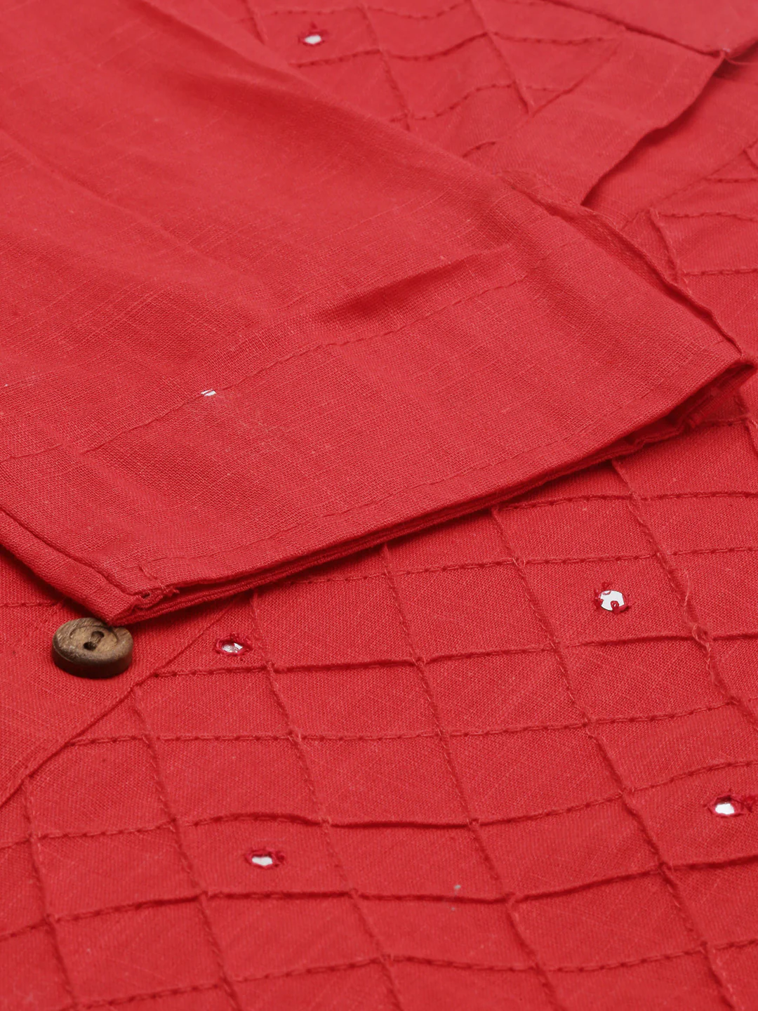 Neerus Red Embroidered Straight Kurta - Image 8