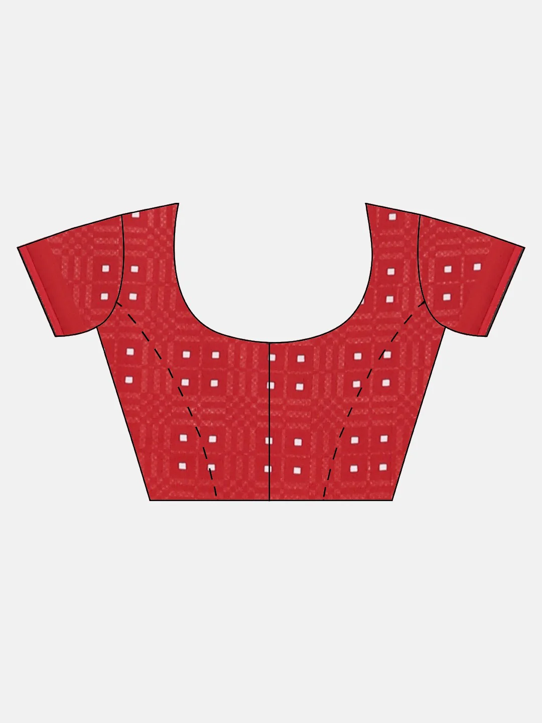 Neerus Red Printed Saree With Blouse - Image 5