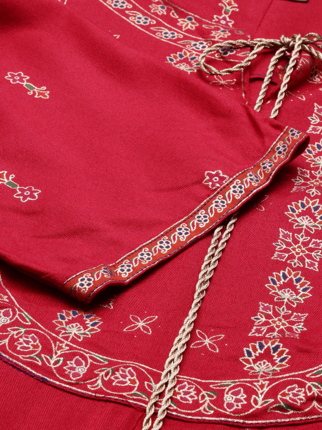 Neerus Red Printed Straight Kurta - Image 2