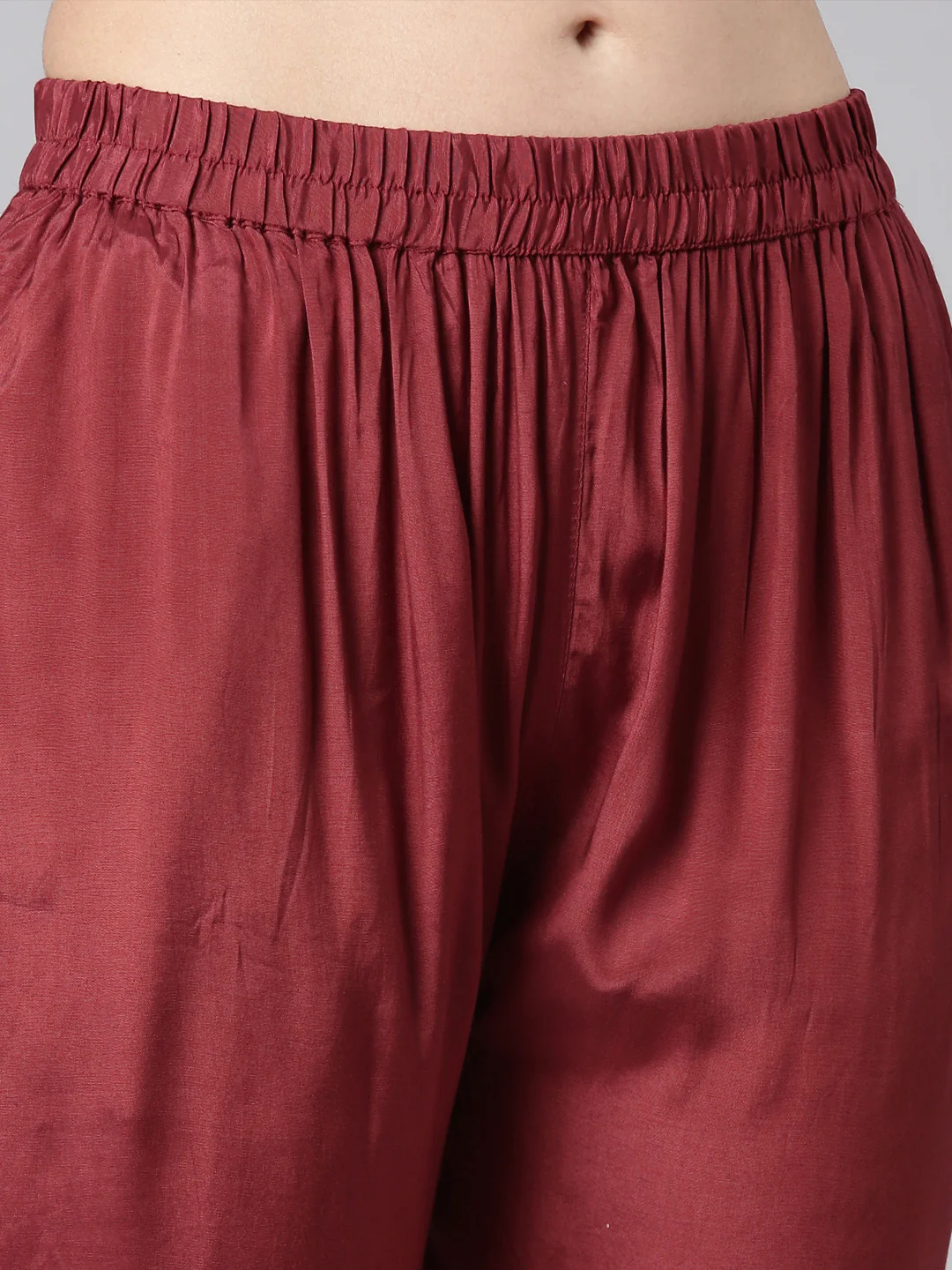 Neerus Red Printed Straight Kurta and Trousers With Dupatta - Image 6