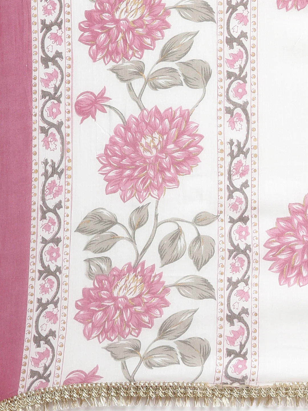 Neerus Off white Printed Anarkali Kurta and Trousers With Dupatta - Image 6