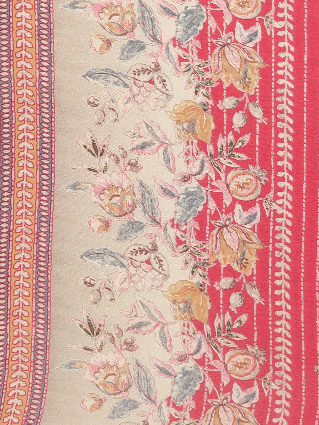 Neerus Red Regular Knee Length Printed Kurta Printed Trousers With Dupatta - Image 7