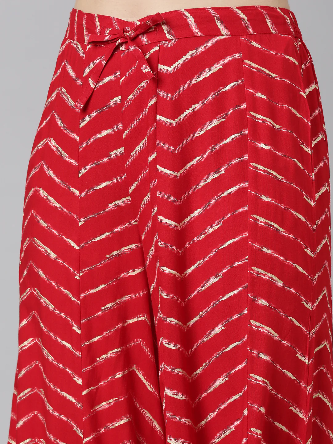 Neerus Red Regular Straight Printed Kurta And Sharara With Dupatta - Image 6