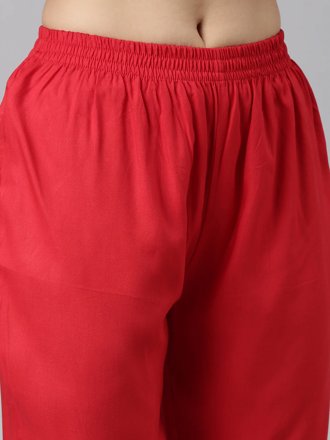 Neerus Red Regular Straight Printed Kurta And Trousers With Dupatta - Image 6