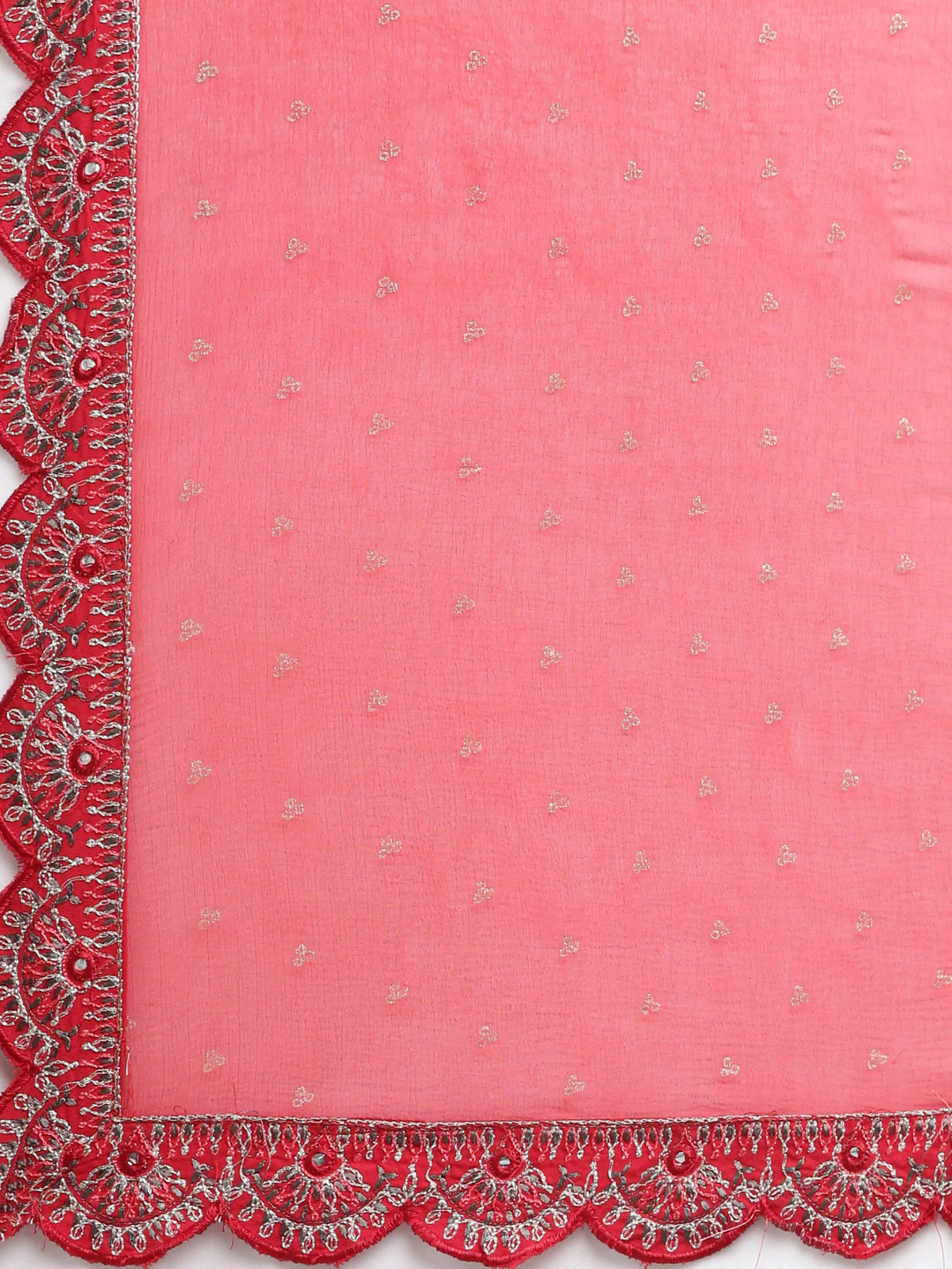 Neerus Red Regular Straight Printed Kurta And Trousers With Dupatta - Image 7