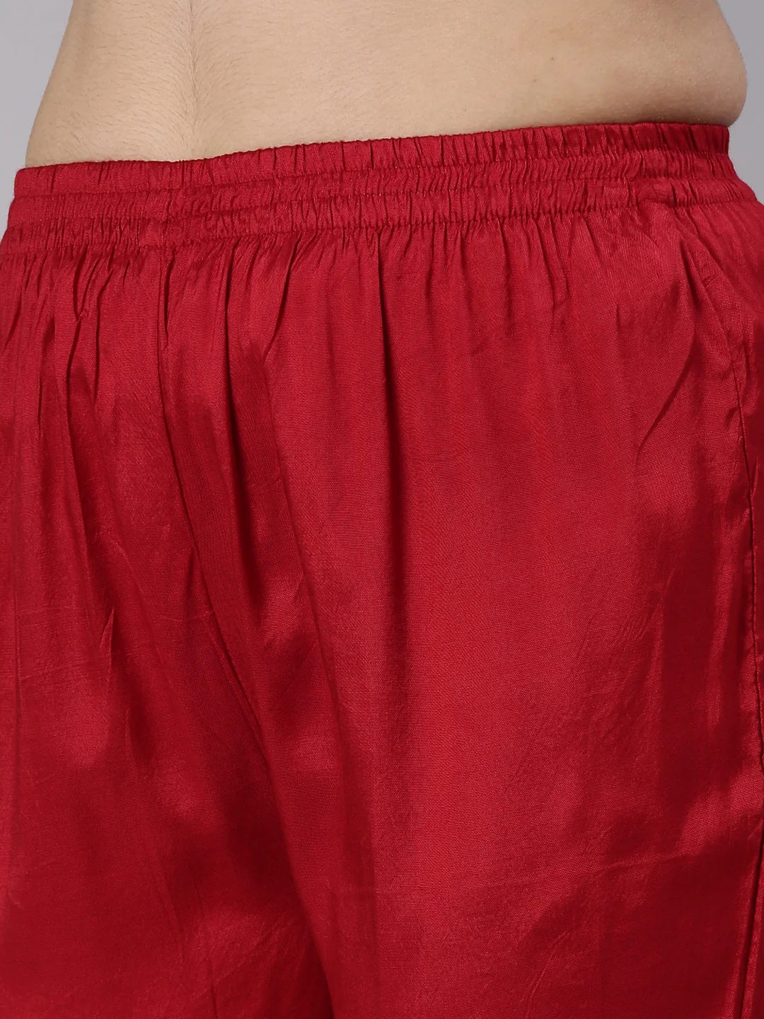 Neerus Red Regular Straight Printed Kurta And Trousers With Dupatta - Image 6