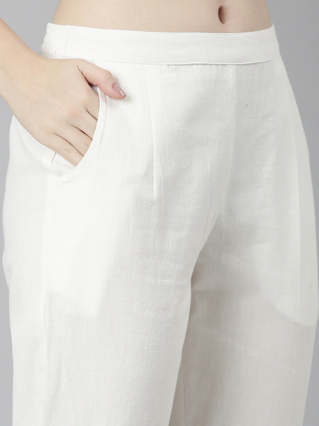 Neerus Red Regular Straight Solid Kurta And Trousers - Image 6