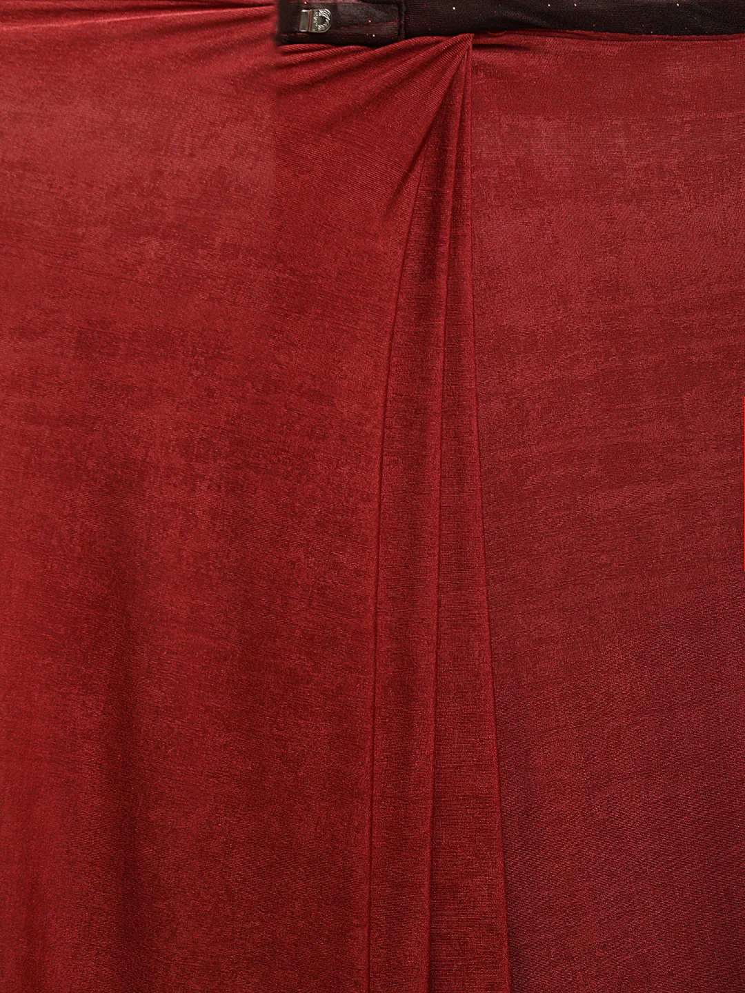 Neerus Red Solid Ready To Wear Saree With Blouse - Image 5
