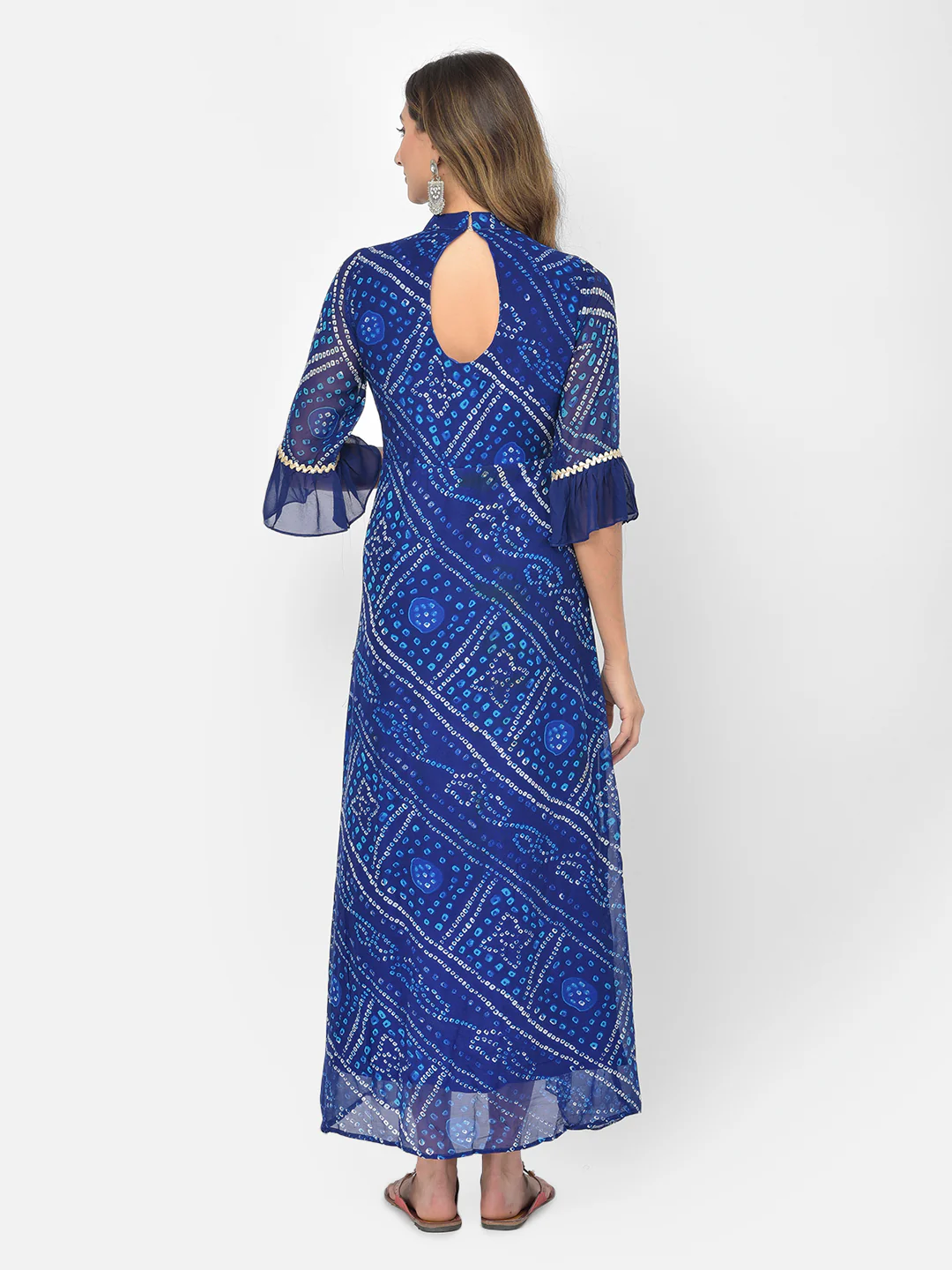 Neerus Royal Blue Color Georgette Fabric Kurta - Image 7