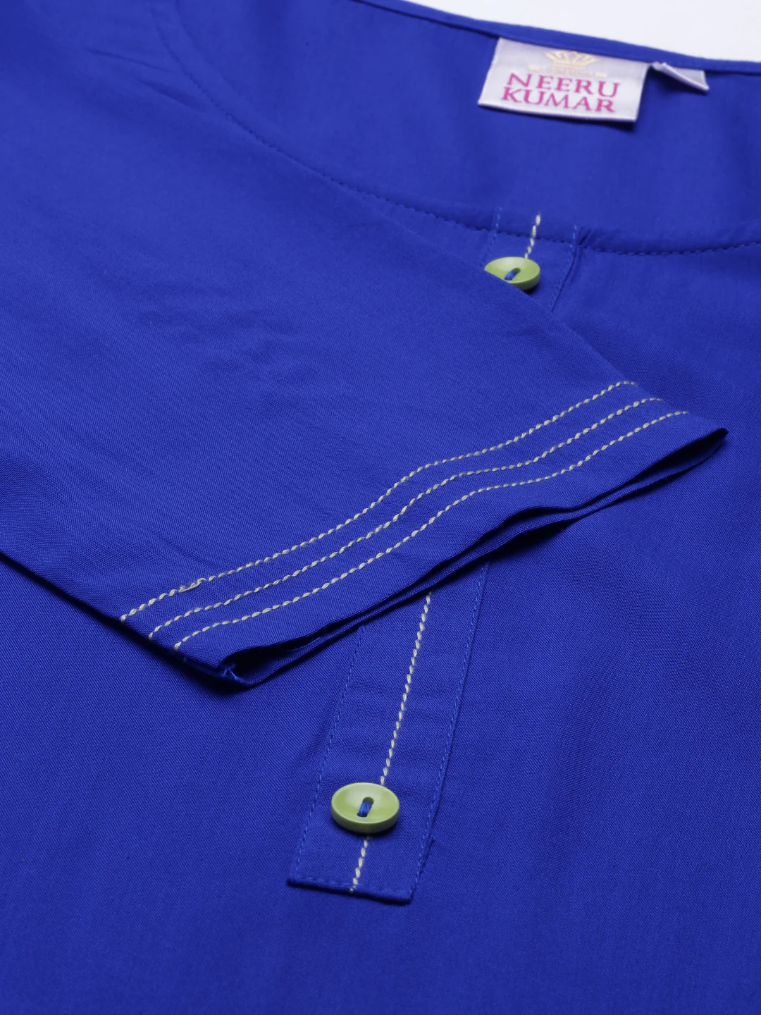 Neerus Royal Blue Color Rayon Fabric Kurta - Image 7