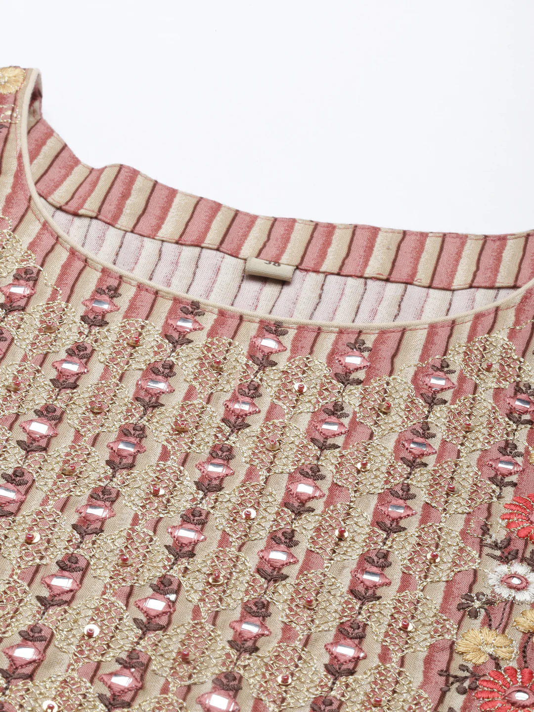 Neerus Rust Color Rayon Fabric Kurta - Image 2