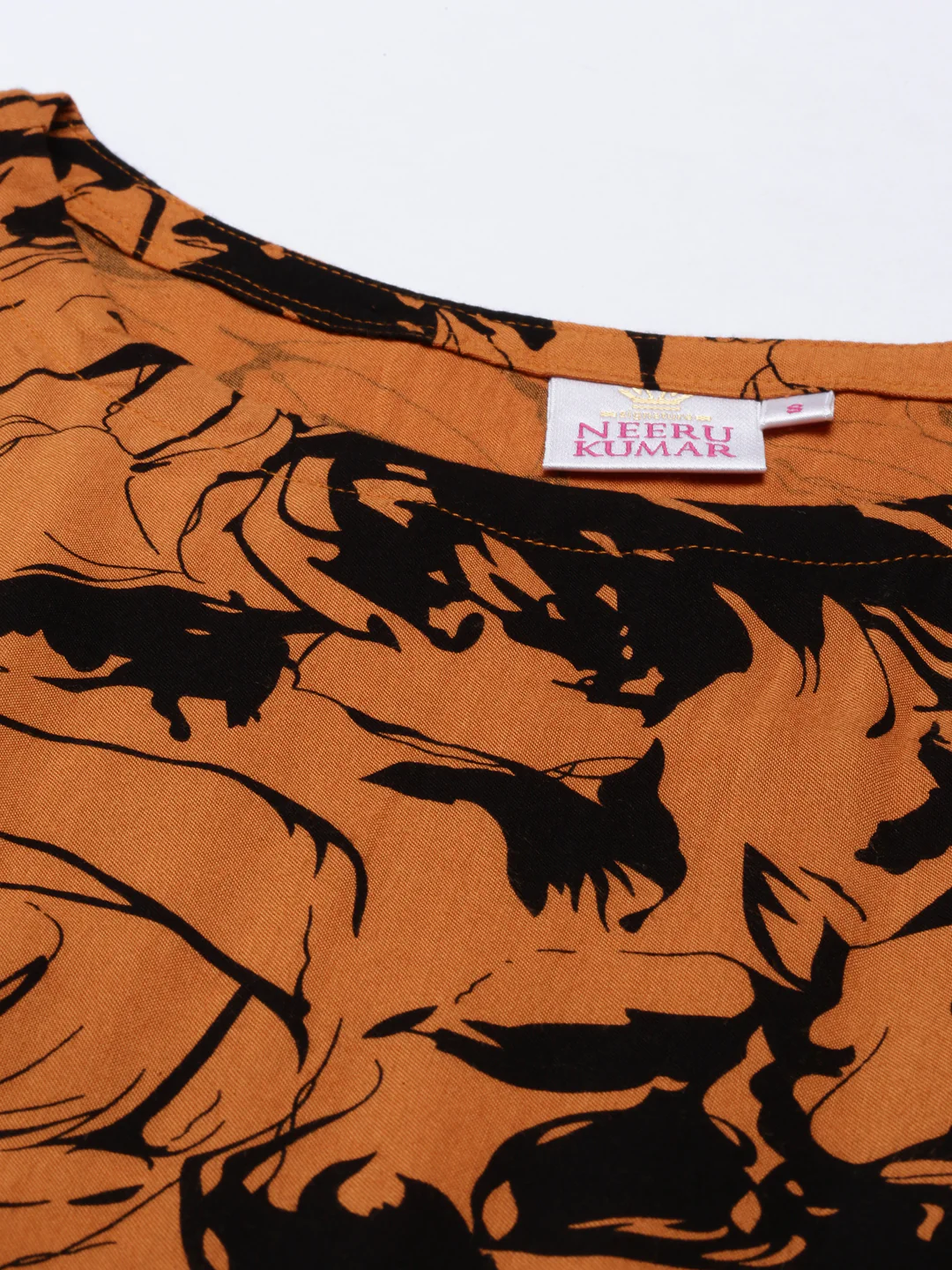 Neerus Rust Color Rayon Fabric Tunic - Image 2