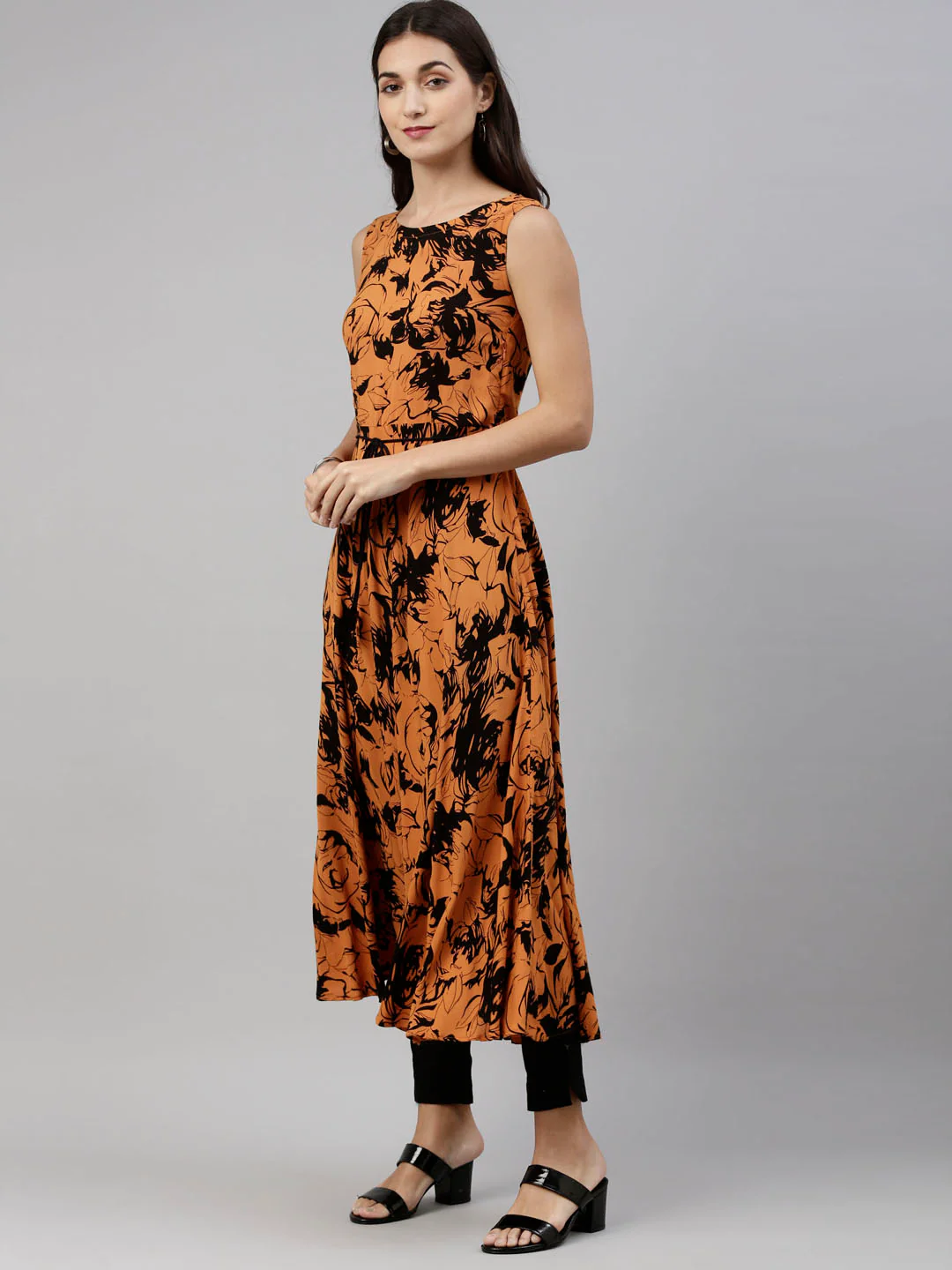 Neerus Rust Color Rayon Fabric Tunic - Image 3