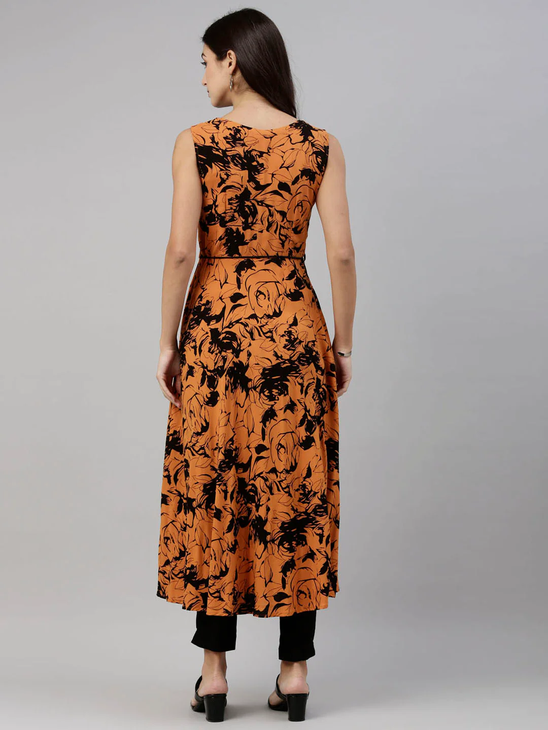 Neerus Rust Color Rayon Fabric Tunic - Image 5
