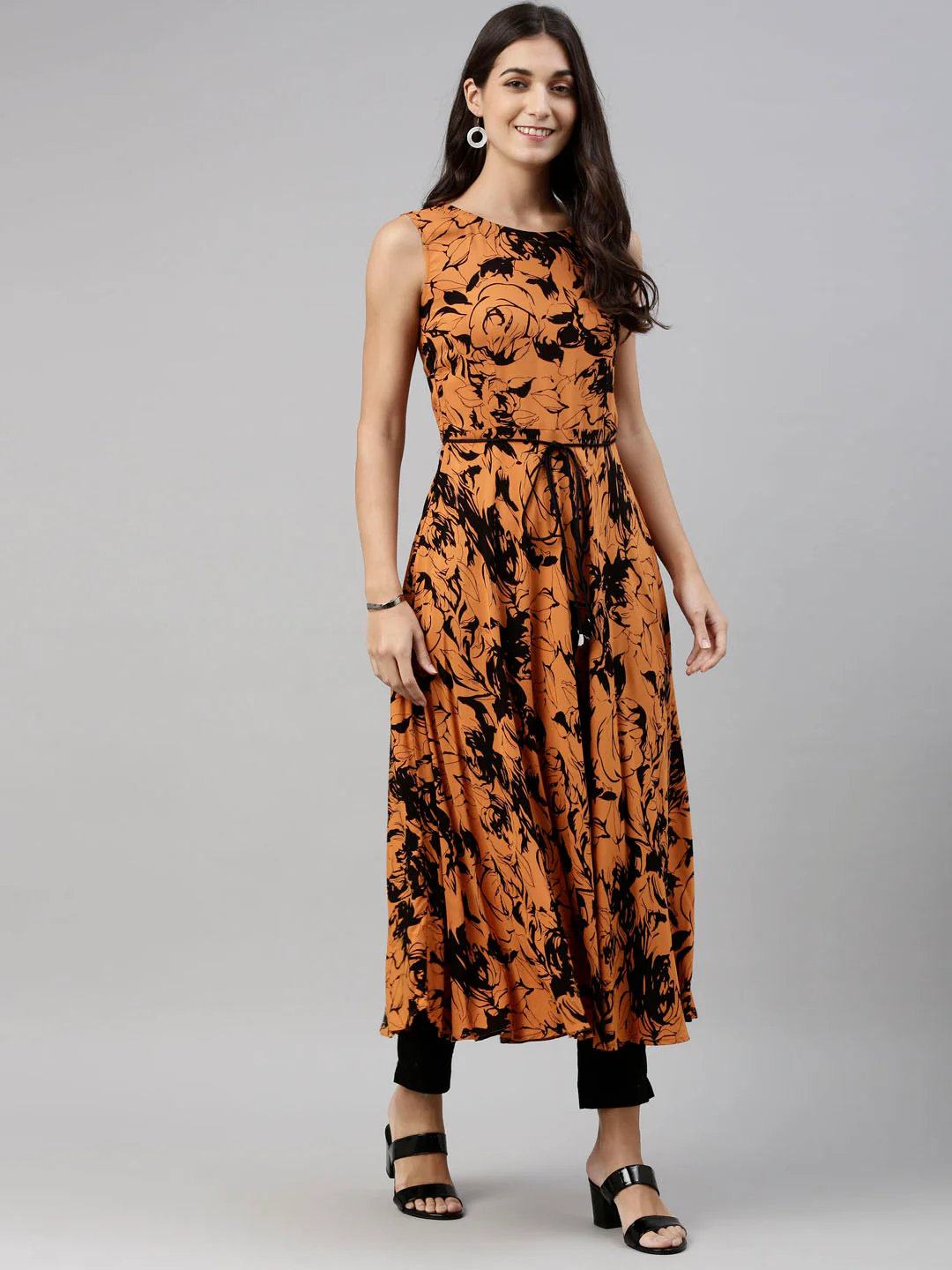 Neerus Rust Color Rayon Fabric Tunic - Image 6