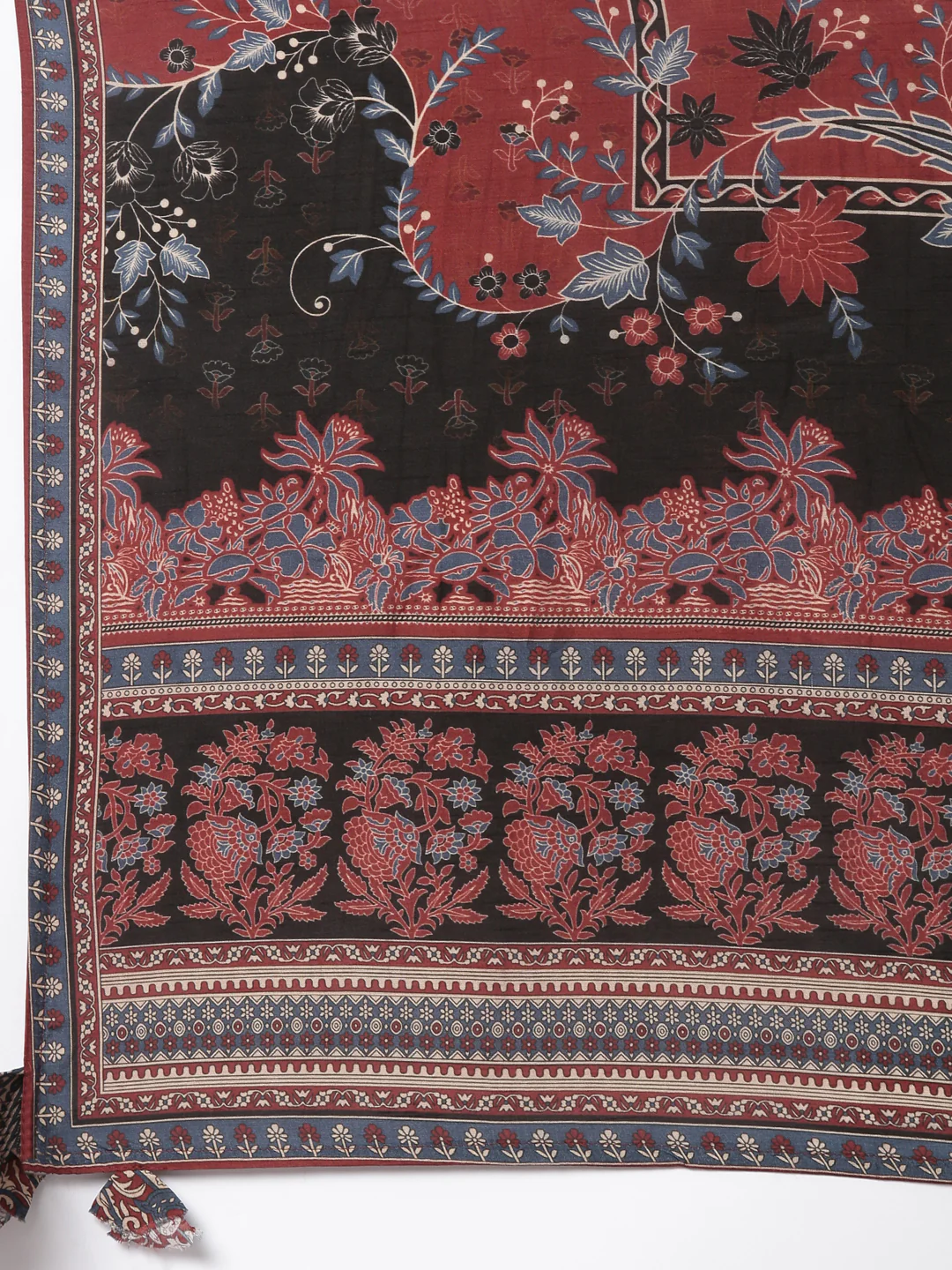 Neerus Rust Printed Straight Kurta and Trousers With Dupatta - Image 7