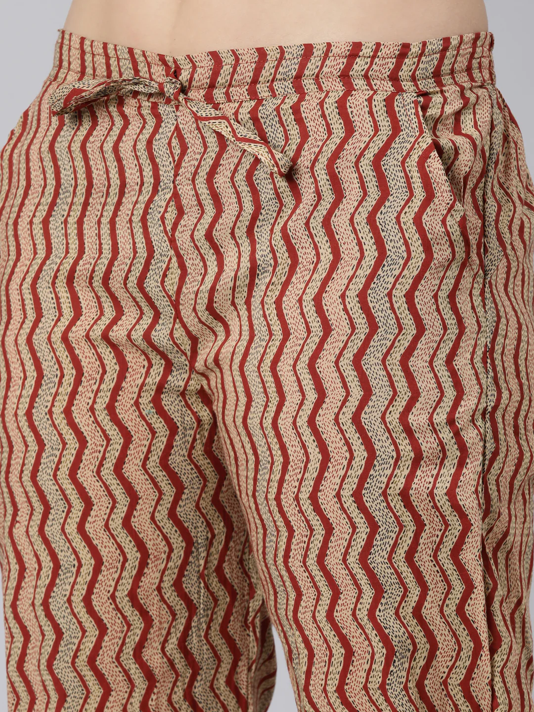 Neerus Rust Regular Straight Floral Kurta And Trousers With Dupatta - Image 5