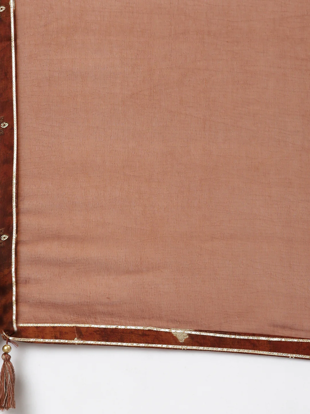 Neerus Rust Regular Straight Floral Kurta And  Trousers With Dupatta - Image 6