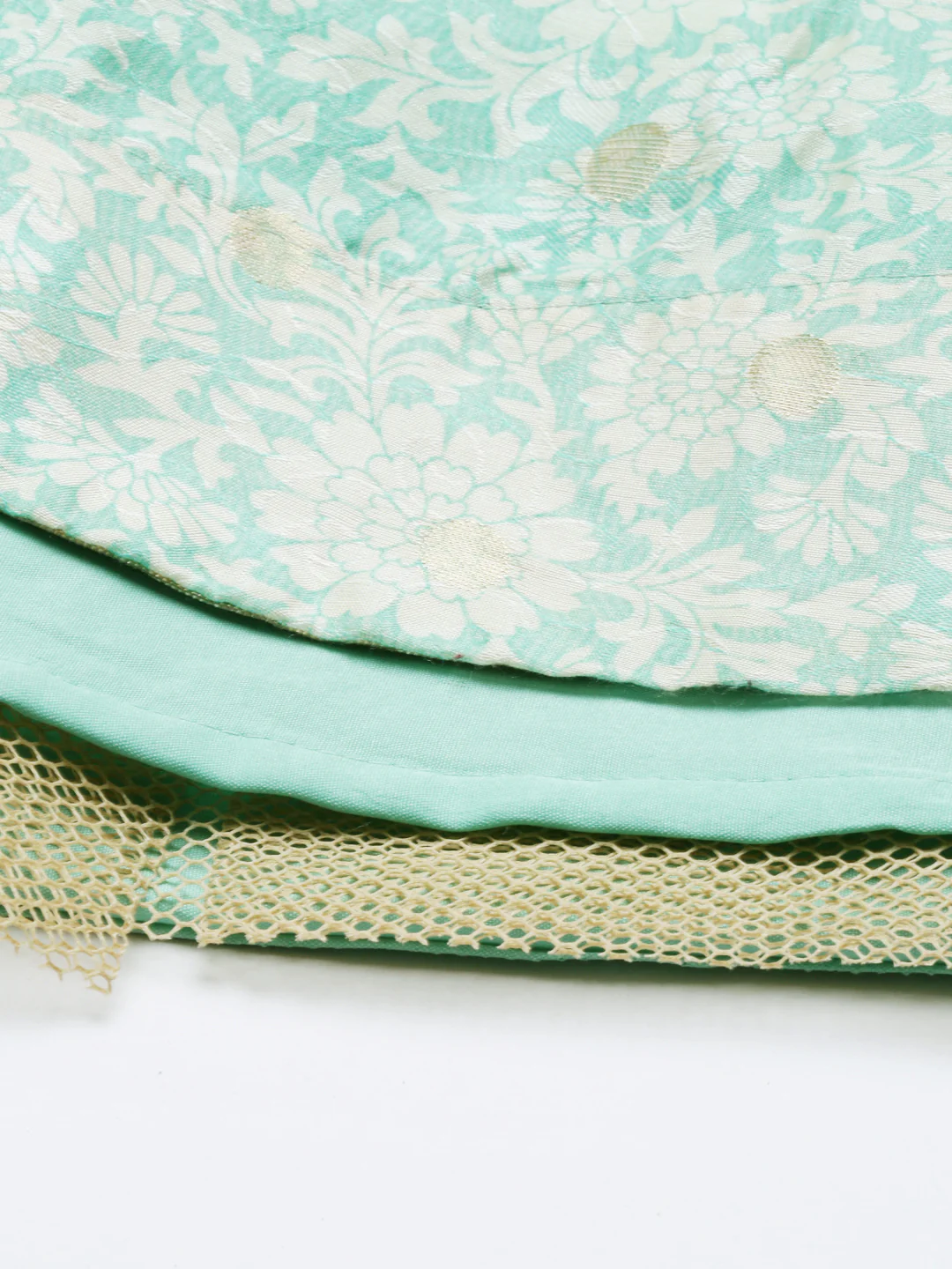 Neerus Sea Green Color Chanderi Fabric Suit-Anarkali - Image 11
