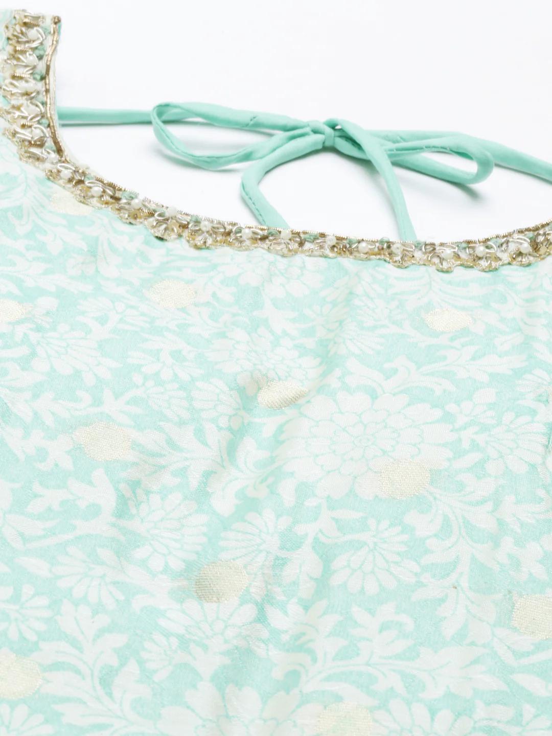 Neerus Sea Green Color Chanderi Fabric Suit-Anarkali - Image 8