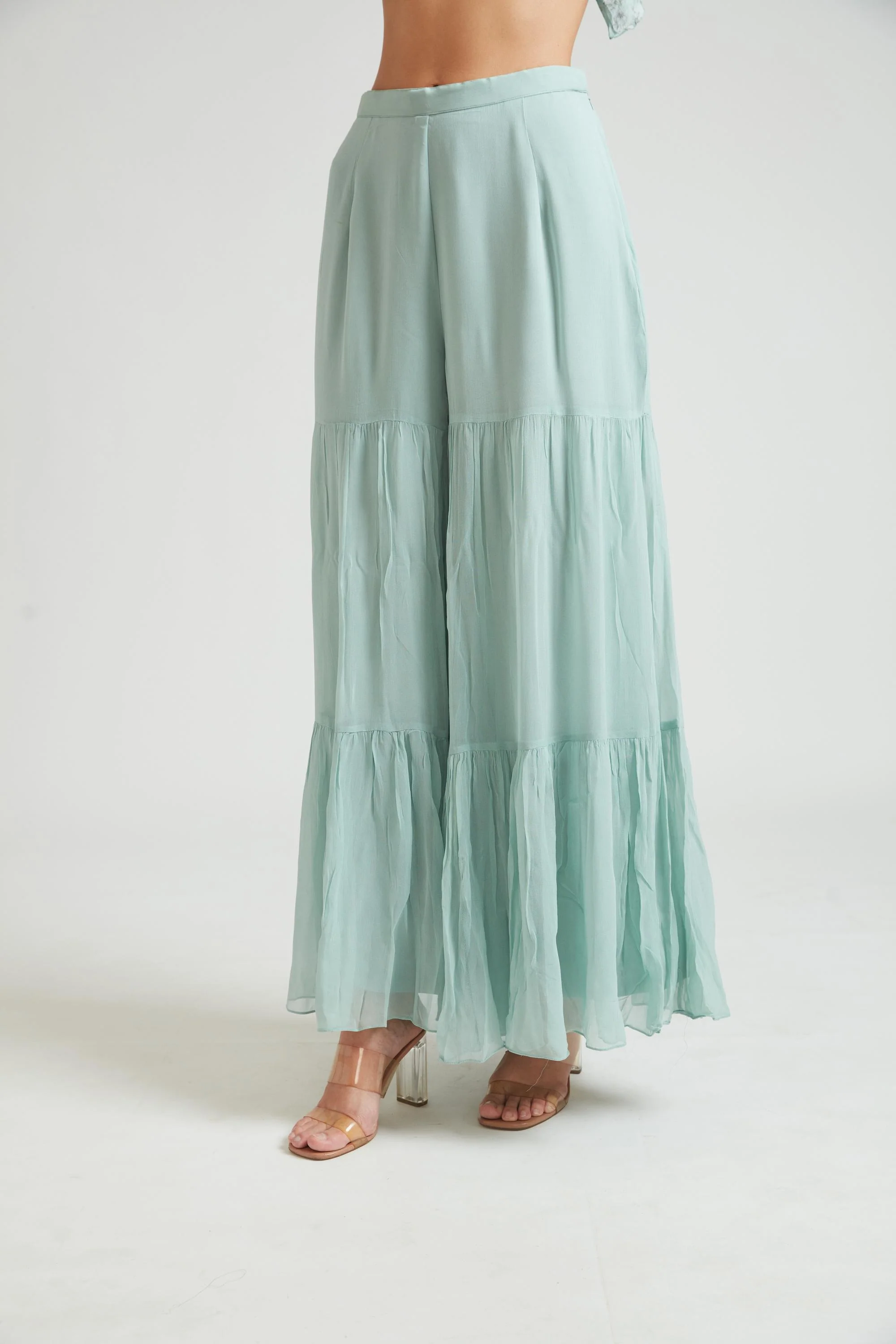 Neerus Sea Green Color Georgette Fabric Salwar Kameez - Image 6
