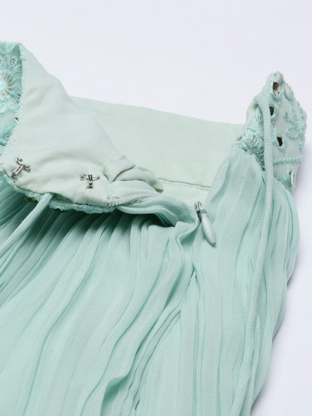 Neerus Sea Green Color Georgette Fabric Suit-Fusion - Image 10