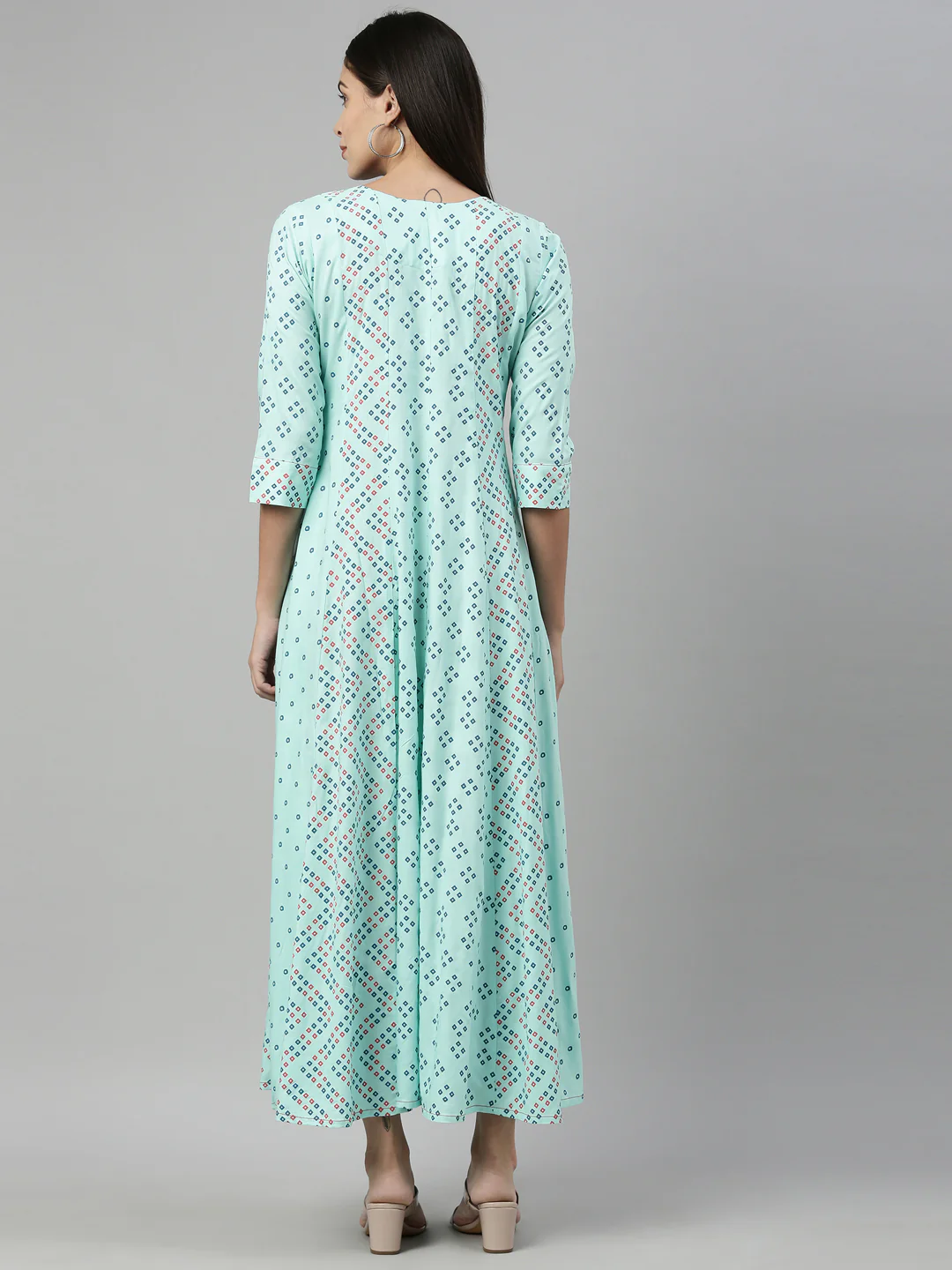Neerus Sea Green Color Rayon Fabric Kurta - Image 4