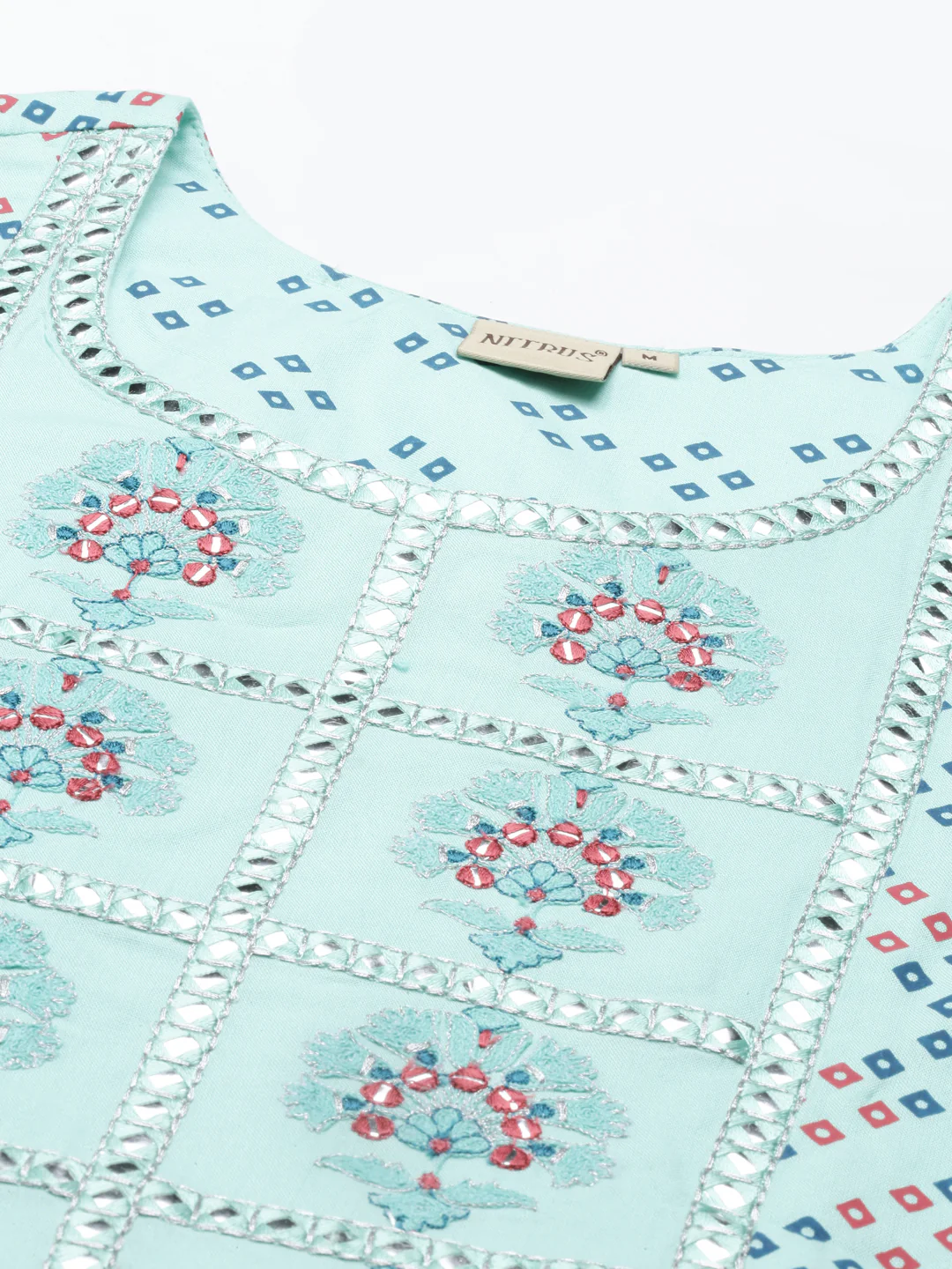 Neerus Sea Green Color Rayon Fabric Kurta - Image 8