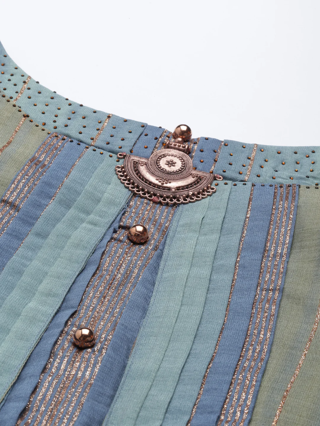 Neerus Sea Green Color Silk Fabric Kurta - Image 2