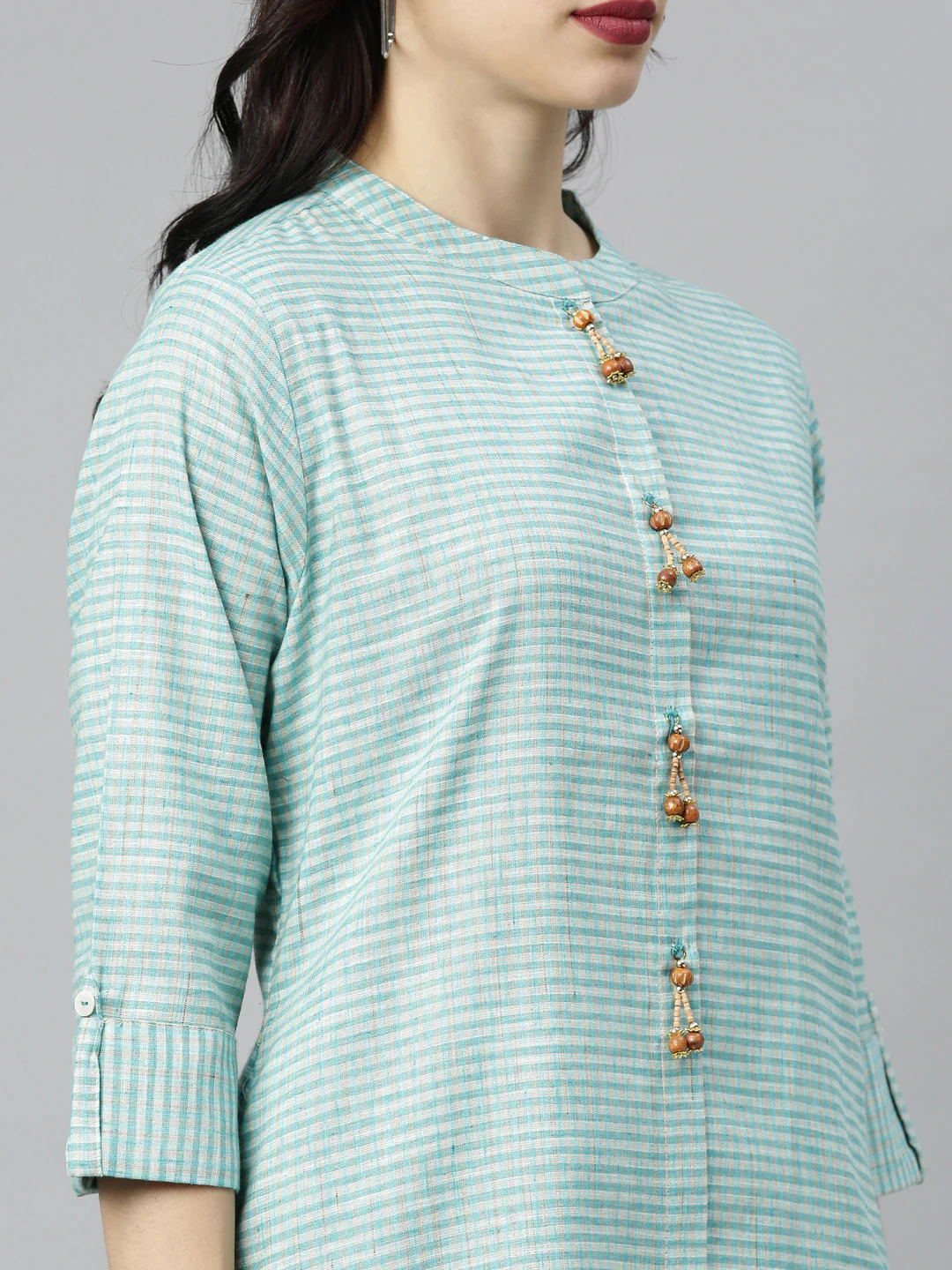 Neerus Sea Green Colour Cotton Fabric Tunic "48" - Image 3