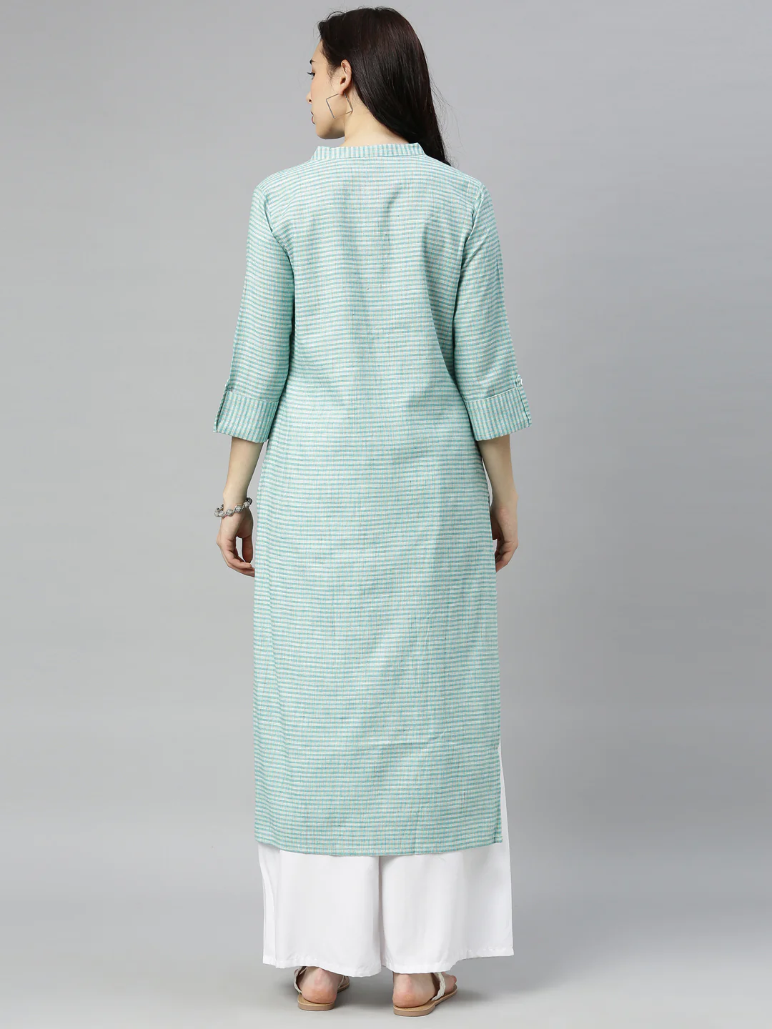 Neerus Sea Green Colour Cotton Fabric Tunic "48" - Image 8