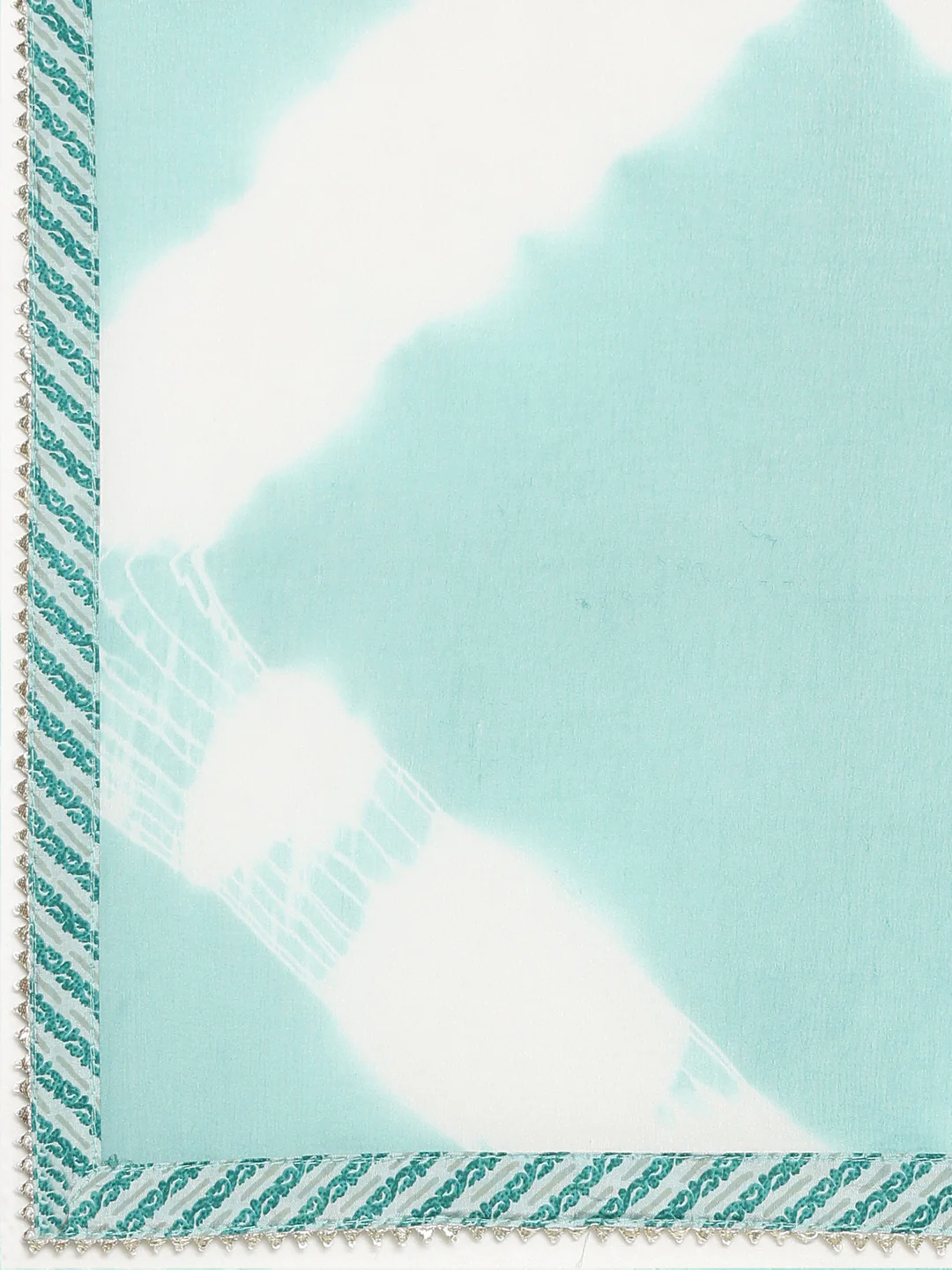 Neerus Sea Green Regular Straight Printed Kurta And Trousers With Dupatta - Image 6