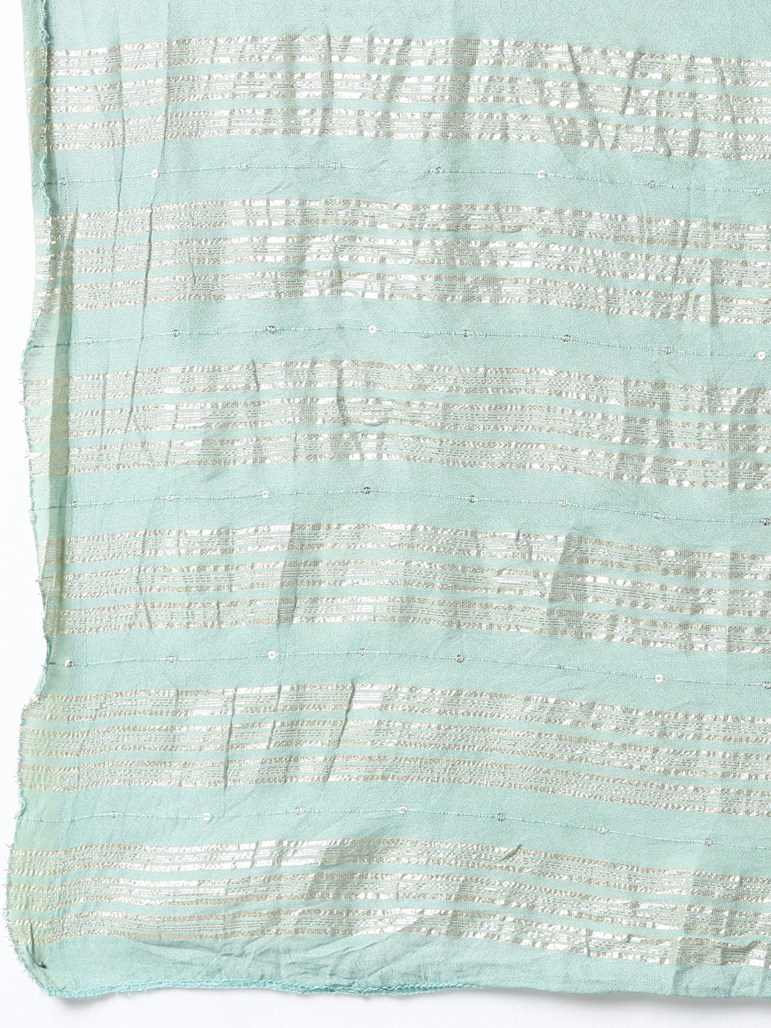 Neerus Sea Green Regular Straight Solid Kurta And Trousers With Dupatta - Image 7