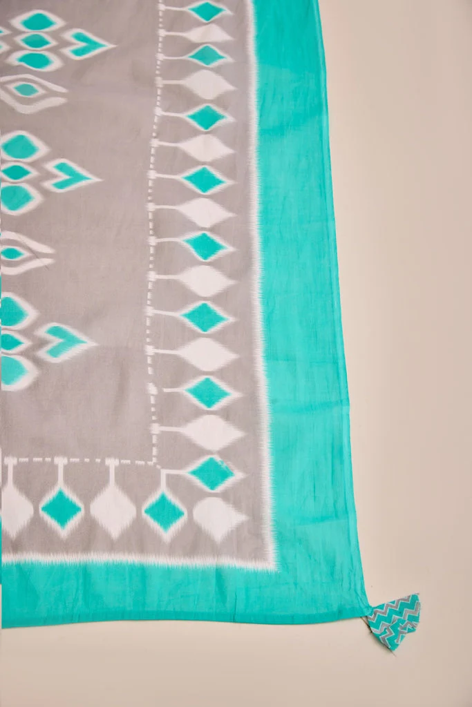 Neerus Sea Green Straight Printed Kurta And Trousers With Dupatta - Image 7
