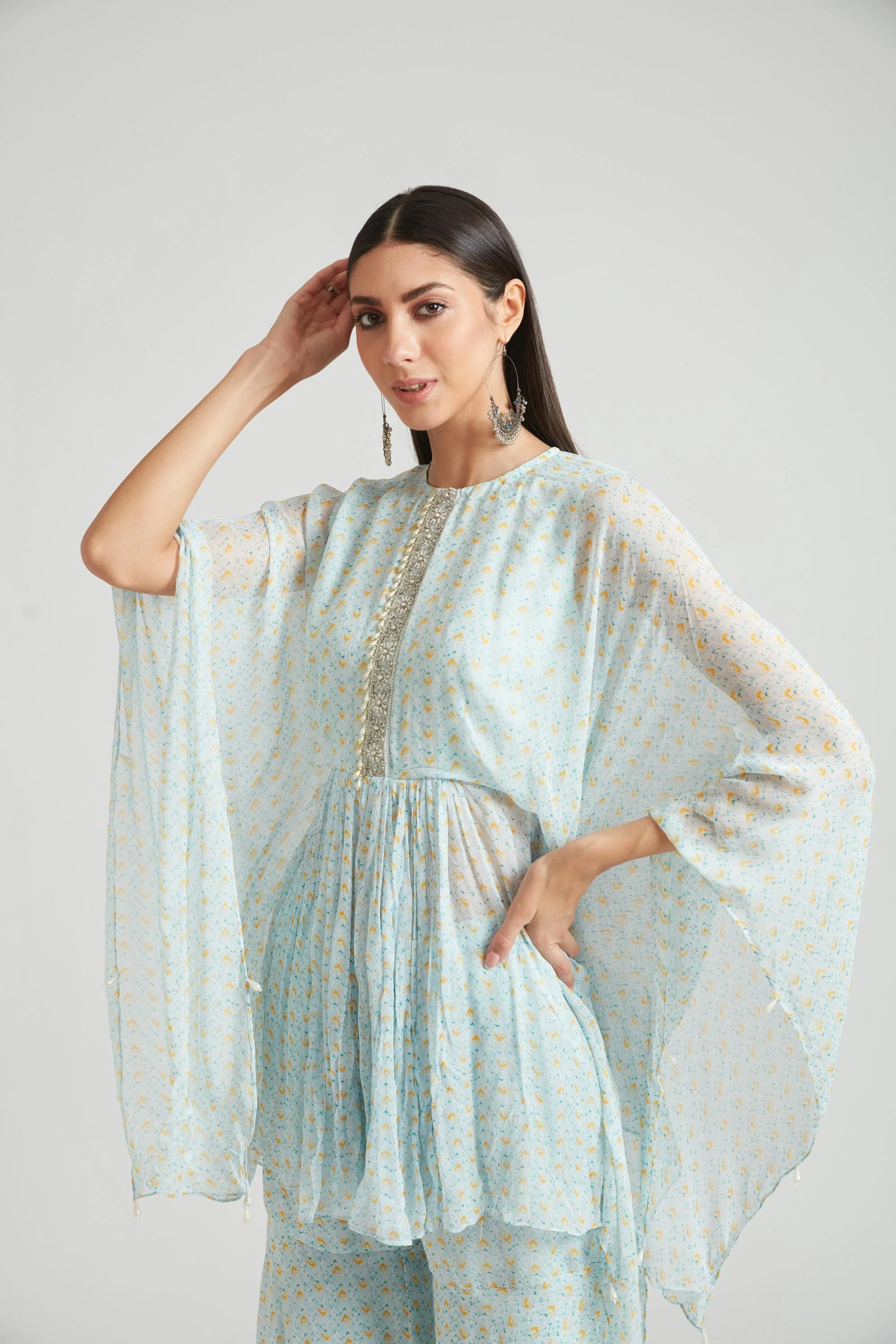 Neerus Sky Blue Color Georgette Fabric Salwar Kameez - Image 5