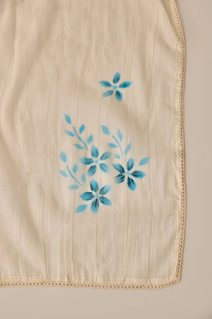 Neerus Sky Blue Straight Embellished Kurta And Trousers With Dupatta. - Image 6